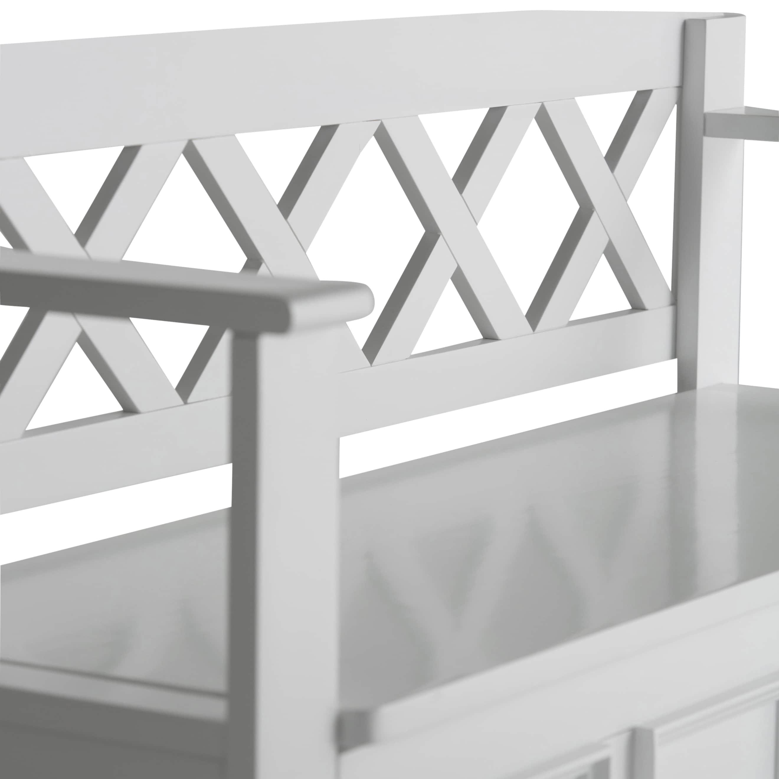 Simpli Home Amherst Solid Wood Entryway Lift Top Storage Bench