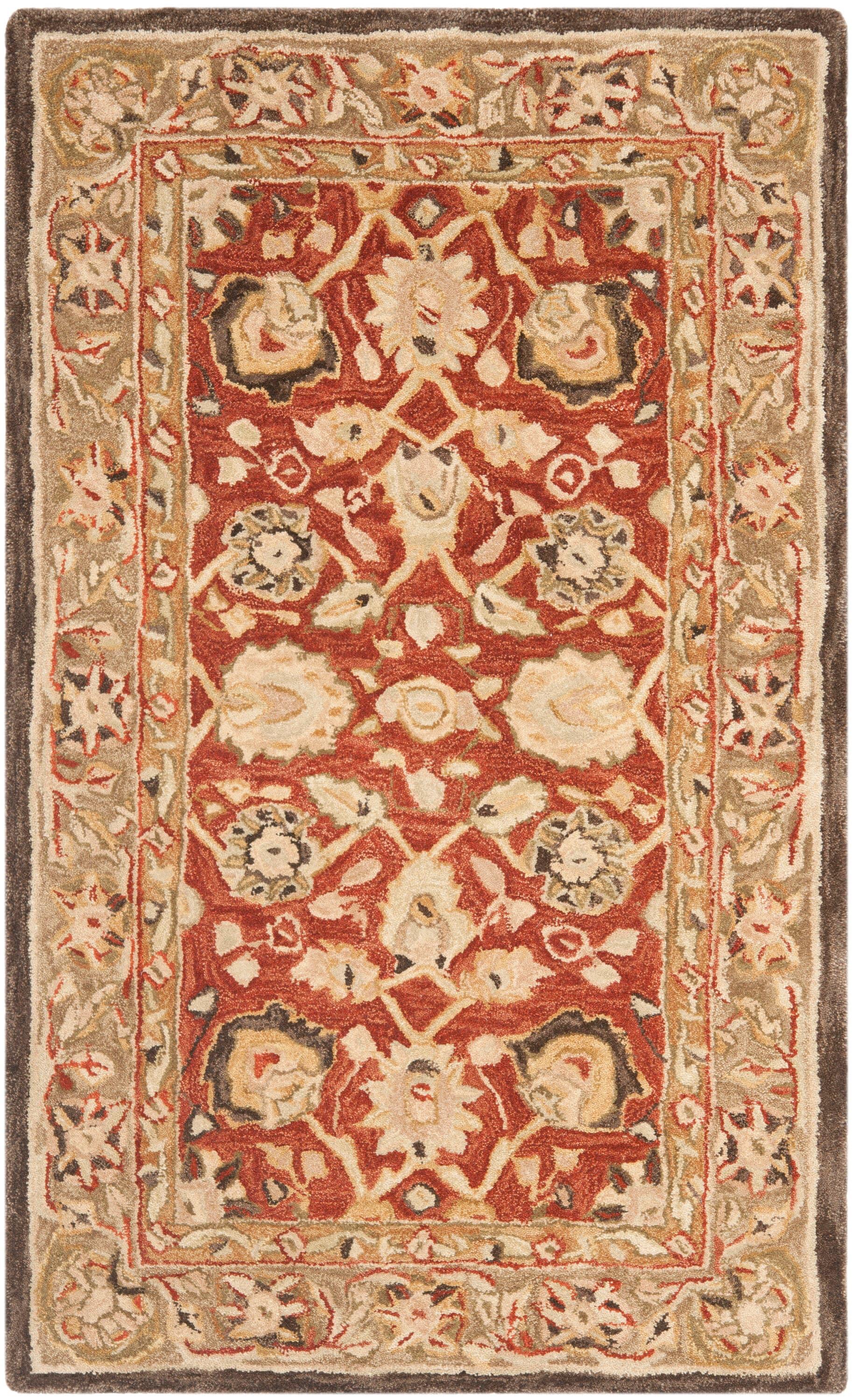 Anatolia AN512 Hand Tufted Indoor Accent Rug - Rust/Green - 3'x5' - Safavieh