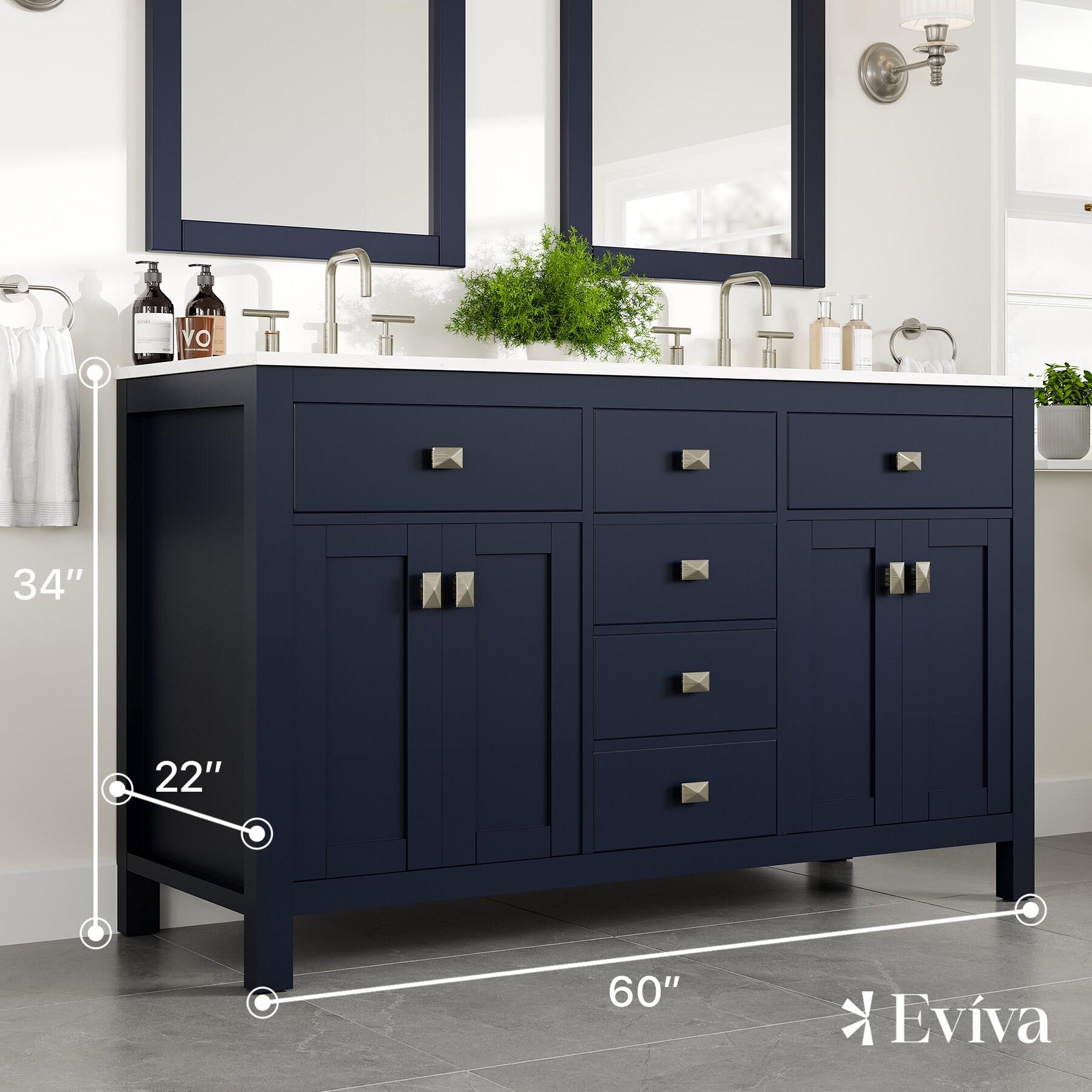 Lark Manor™ Odilion 60'' Double Bathroom Vanity with Engineered Top