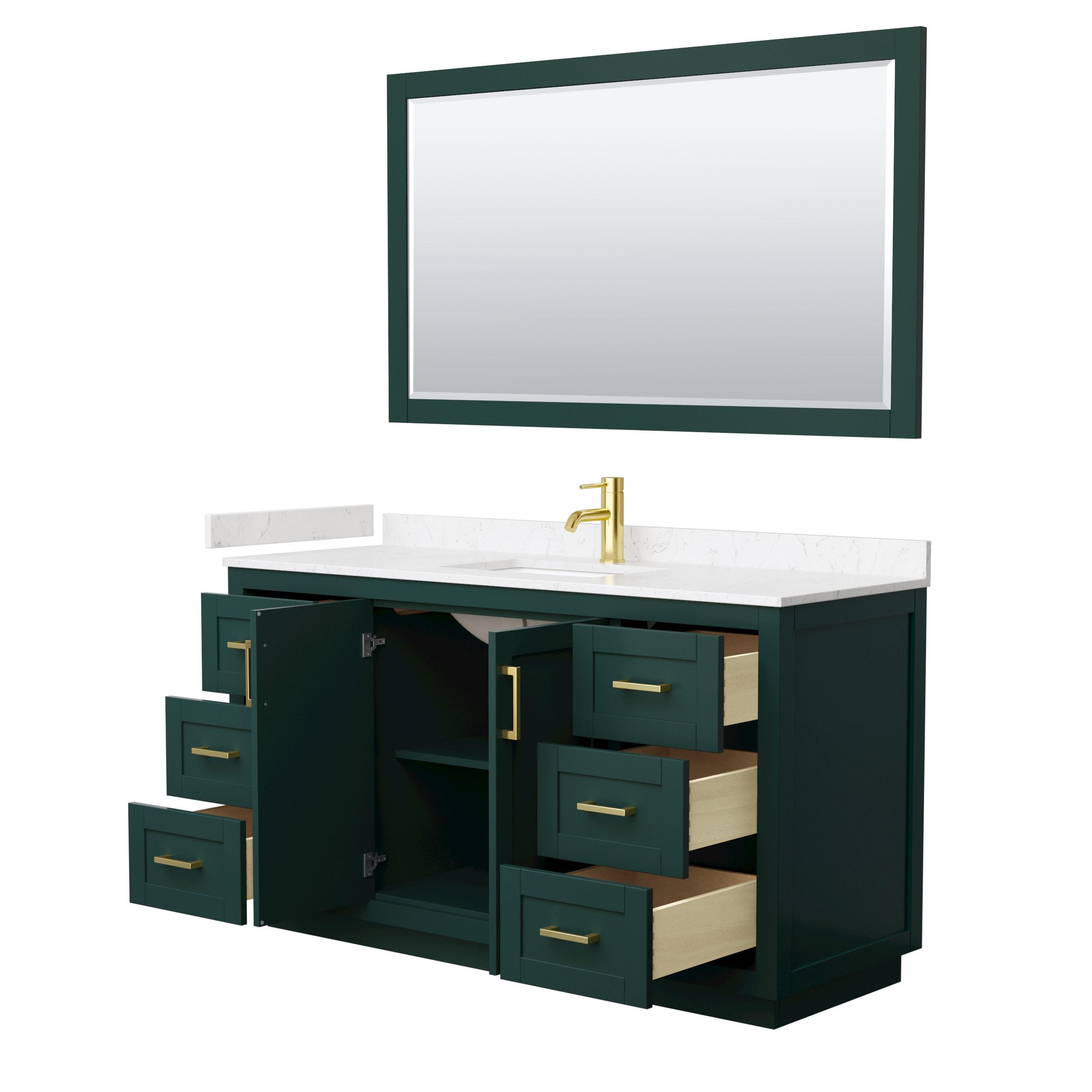 Wyndham Collection Miranda 60" Freestanding Single Bathroom Vanity with Cultured Marble Top with 58" Mirror & Reviews | Wayfair