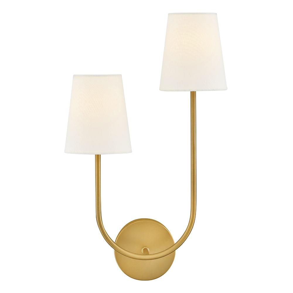 Lark 2-Light Right Hand White Linen Wall Sconce