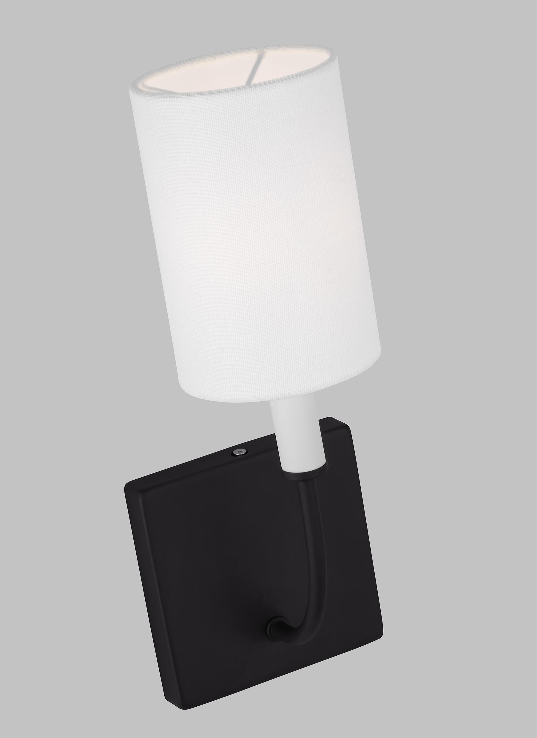 Midnight Black and White Linen Wall Sconce