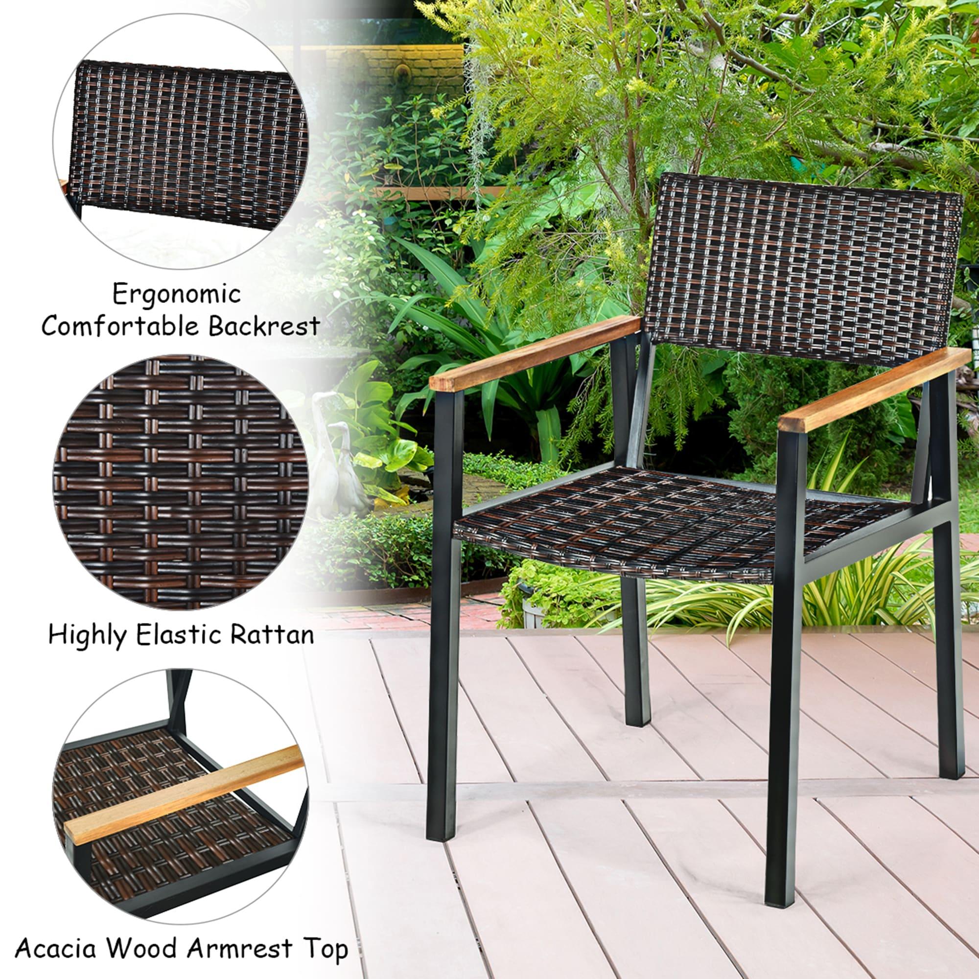 Hokku Designs Artimiza 6 - Person Acacia Patio Dining Set with Rectangular Table (Set of 7)