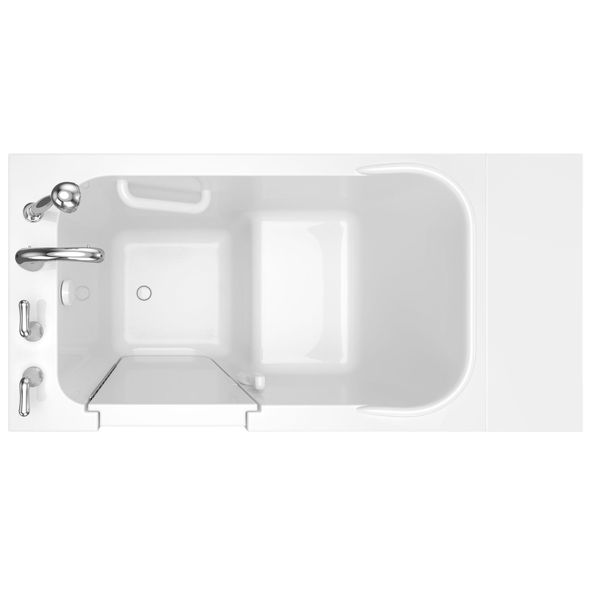 Safety Tubs 48'' x 29.75'' Walk-in Soaking Fiberglass Bathtub with Faucet SSA4828LS-WH