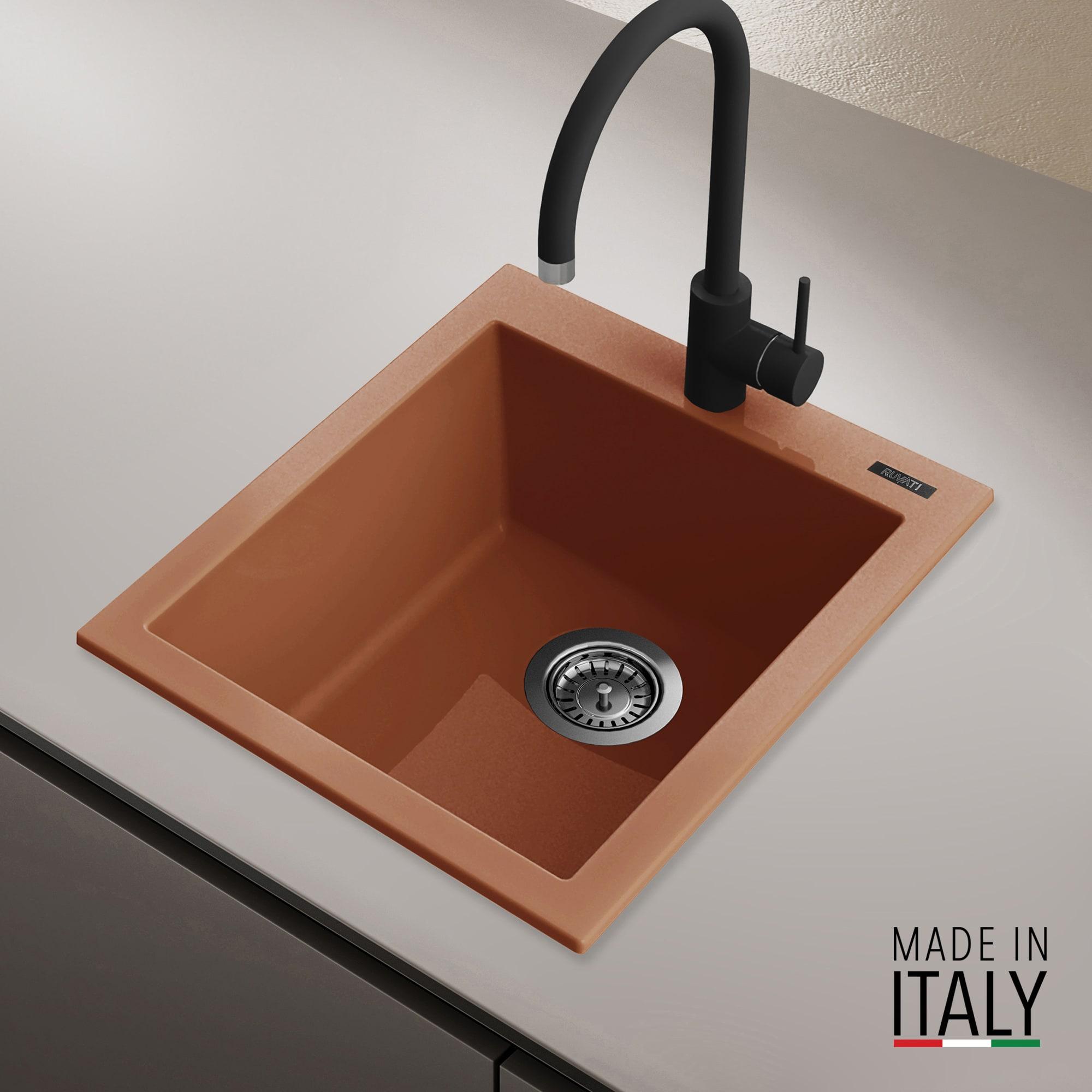 Ruvati 16 x 20 inch epiGranite Topmount Granite Composite Single Bowl Kitchen Sink