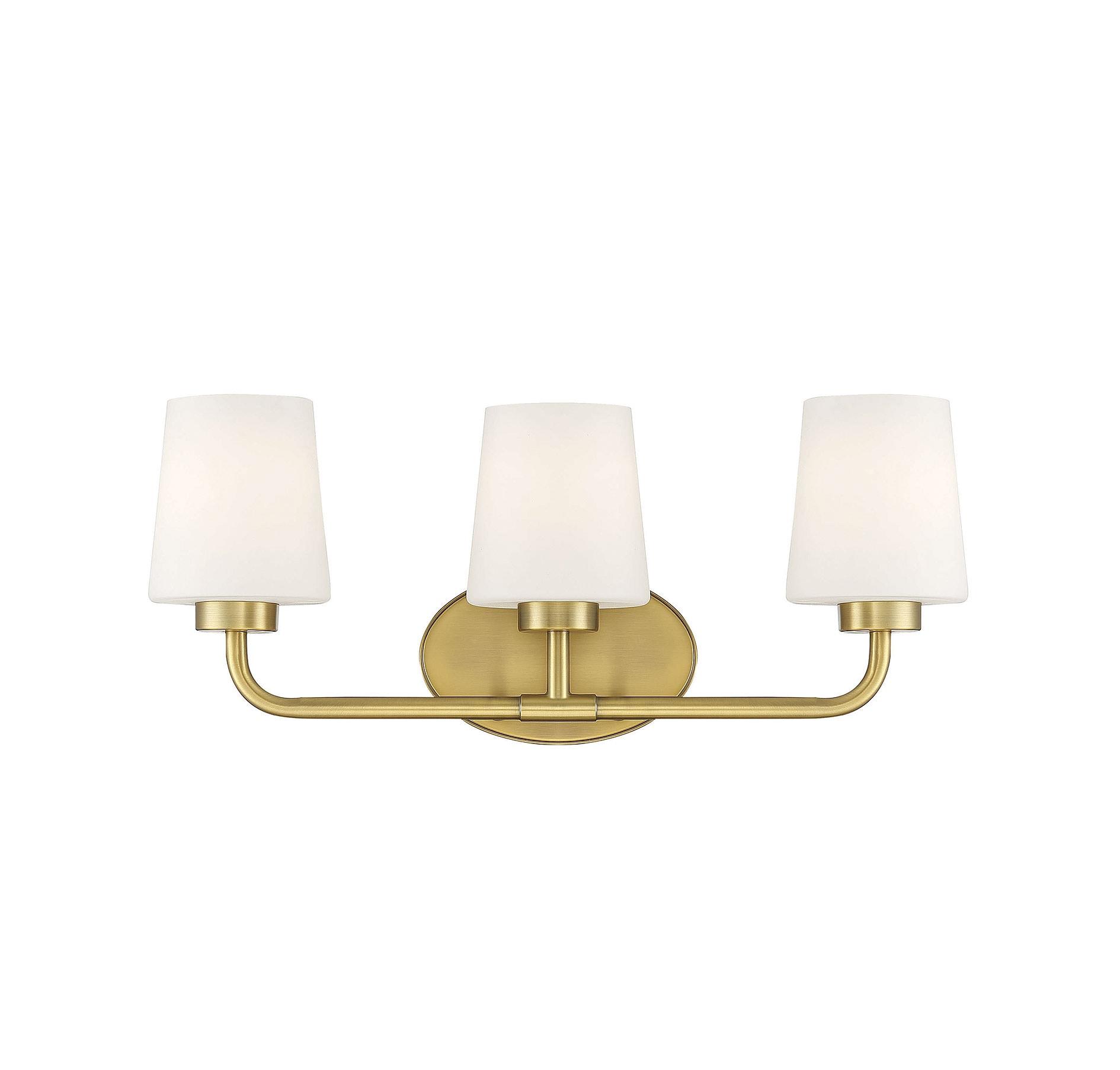 Capra Warm Brass 3-Light Energy Star Bathroom Vanity Fixture