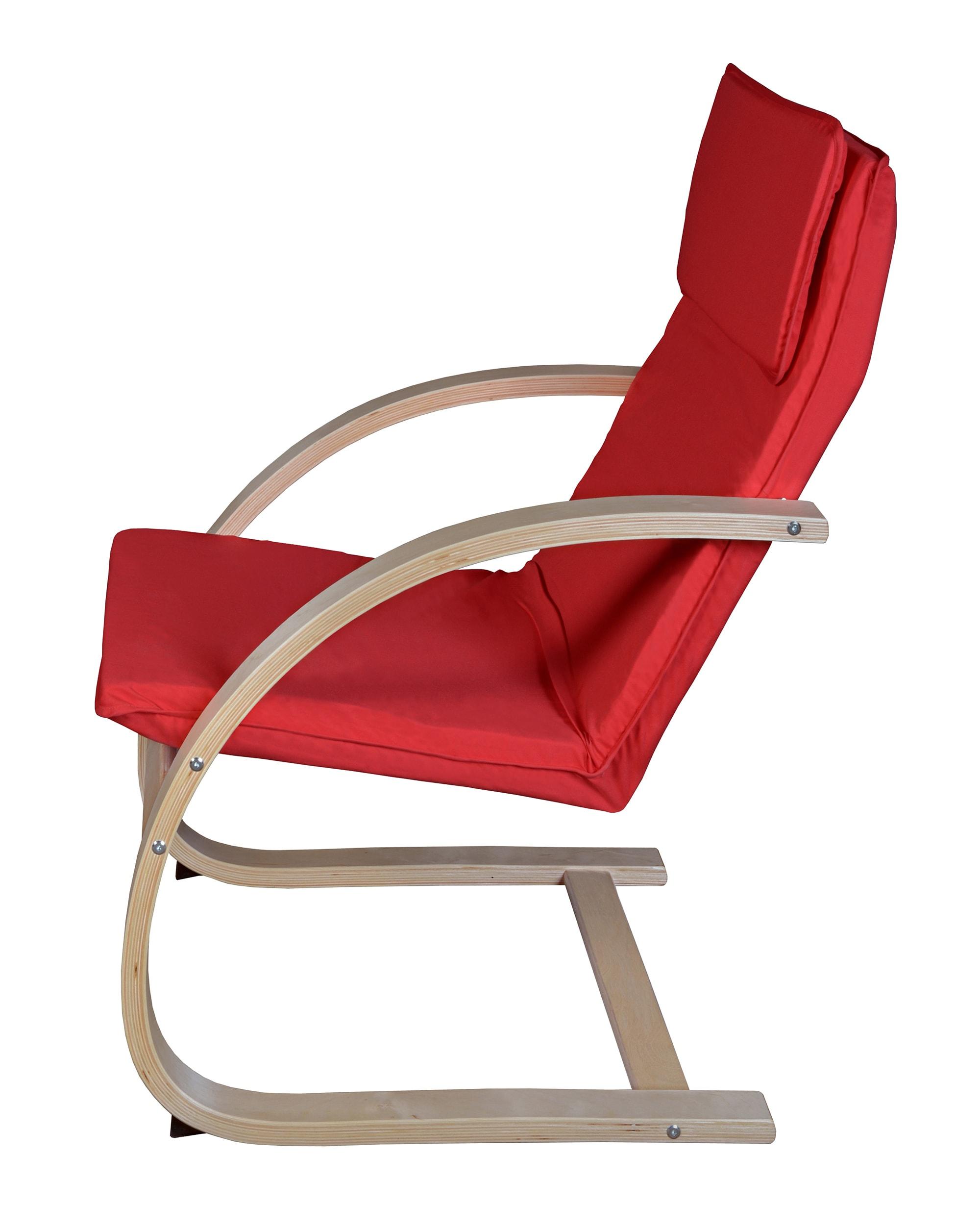 Niche Mia Bentwood Reclining, Lounge, Rocking Chair- Natural/ Red