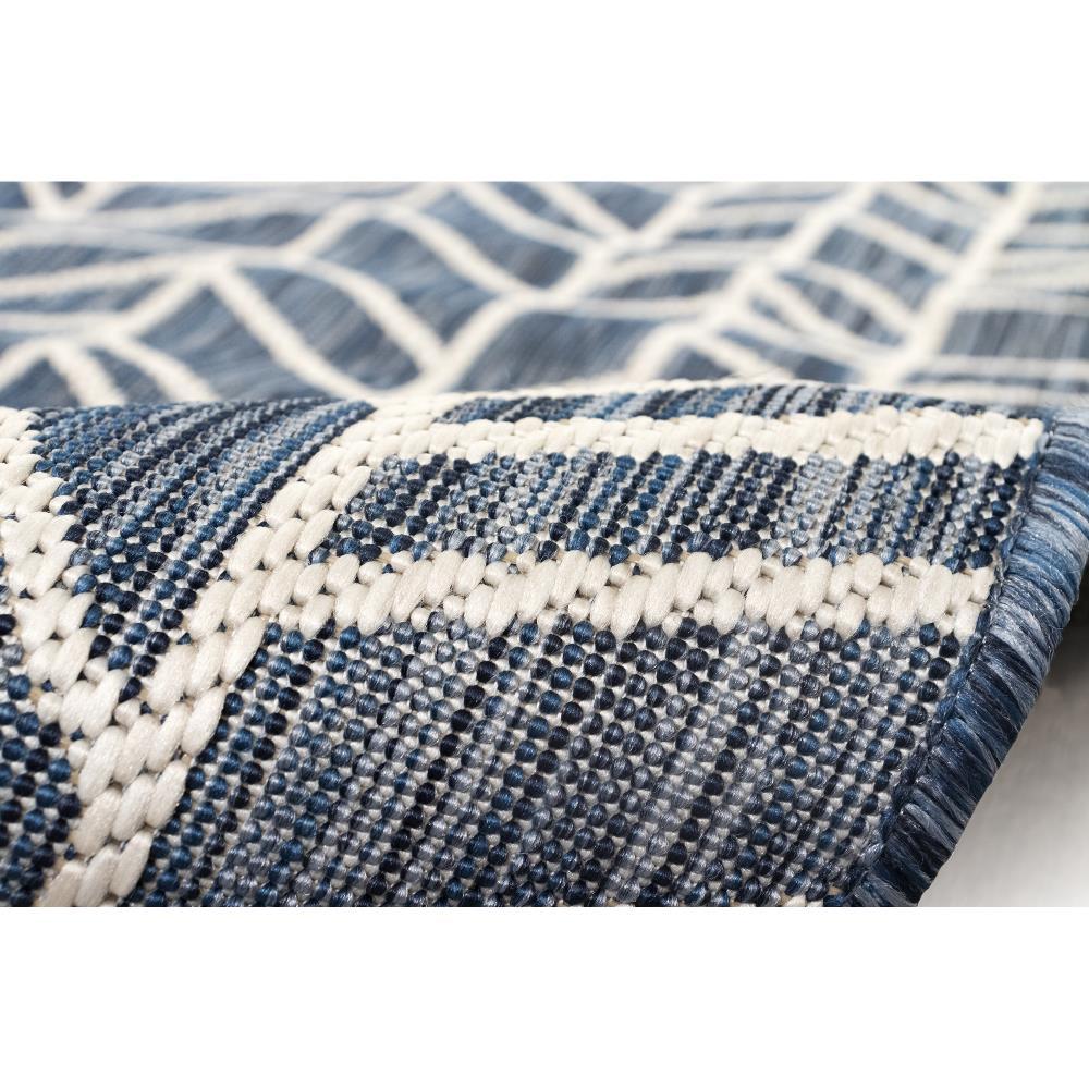 Navy Chevron Casual Lifestyle Indoor/Outdoor Runner Rug 23" x 90"