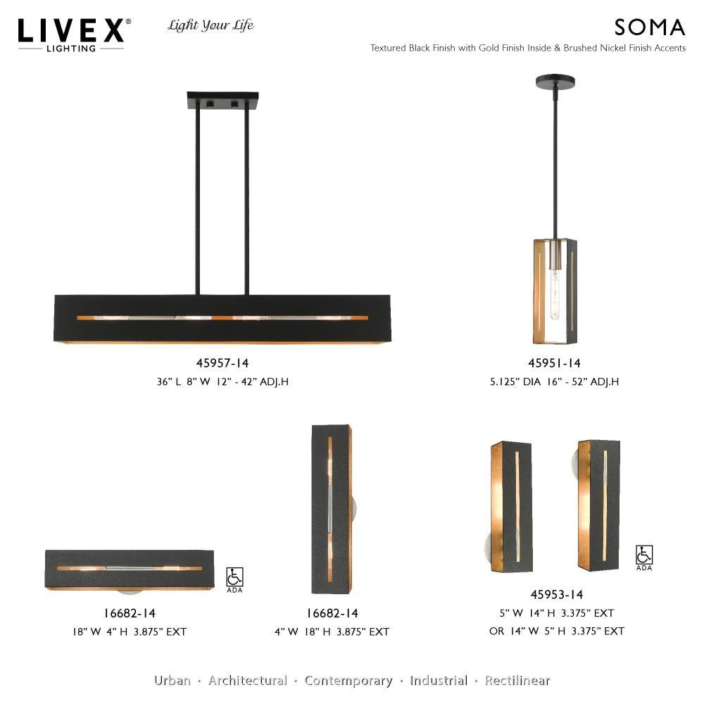 Livex Lighting Soma 1 - Light Wall Light in  Textured Black