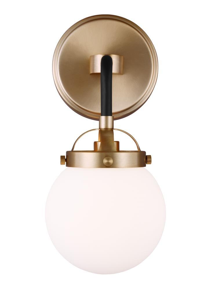 Elegant Satin Bronze Dimmable Wall Sconce with Etched White Shade