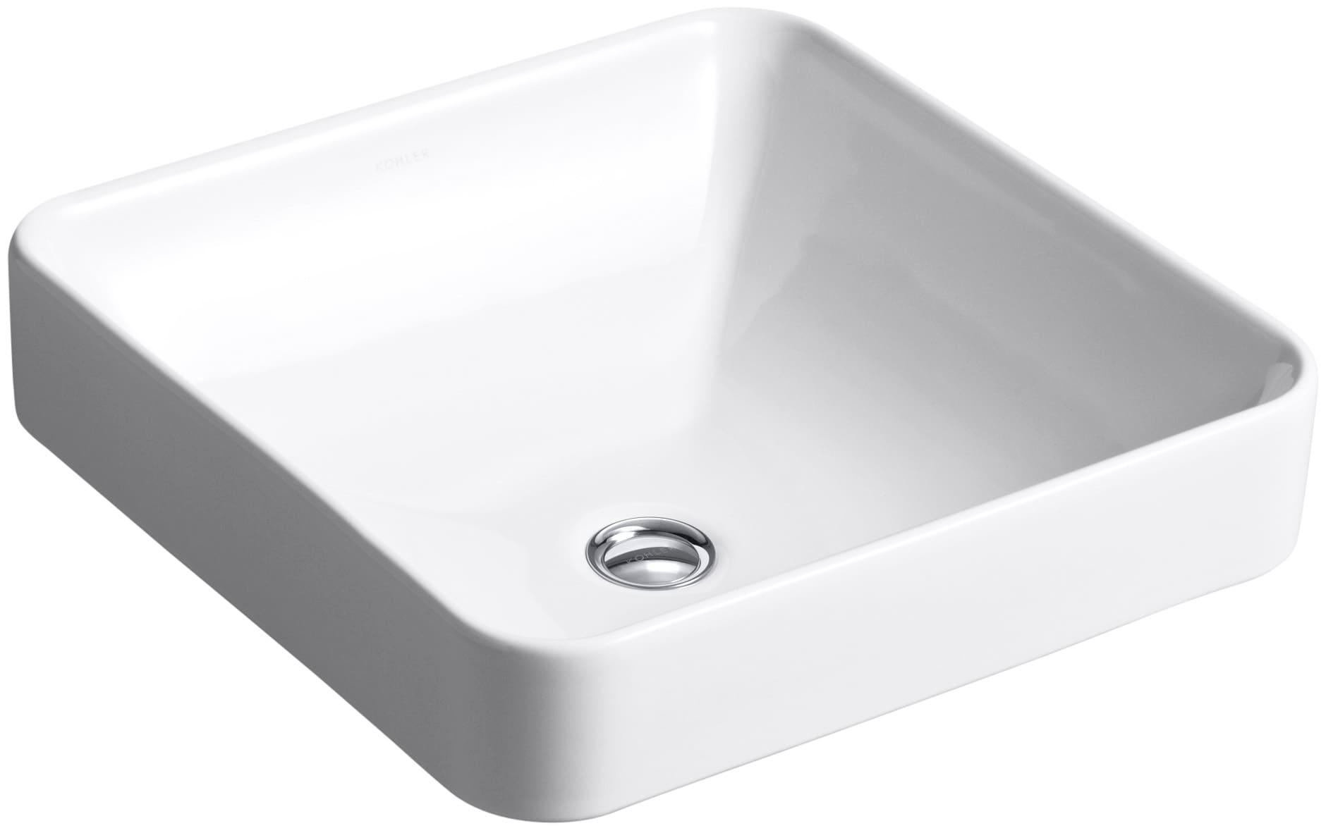 Vox® Ceramic Square Vessel Bathroom Sink with Overflow