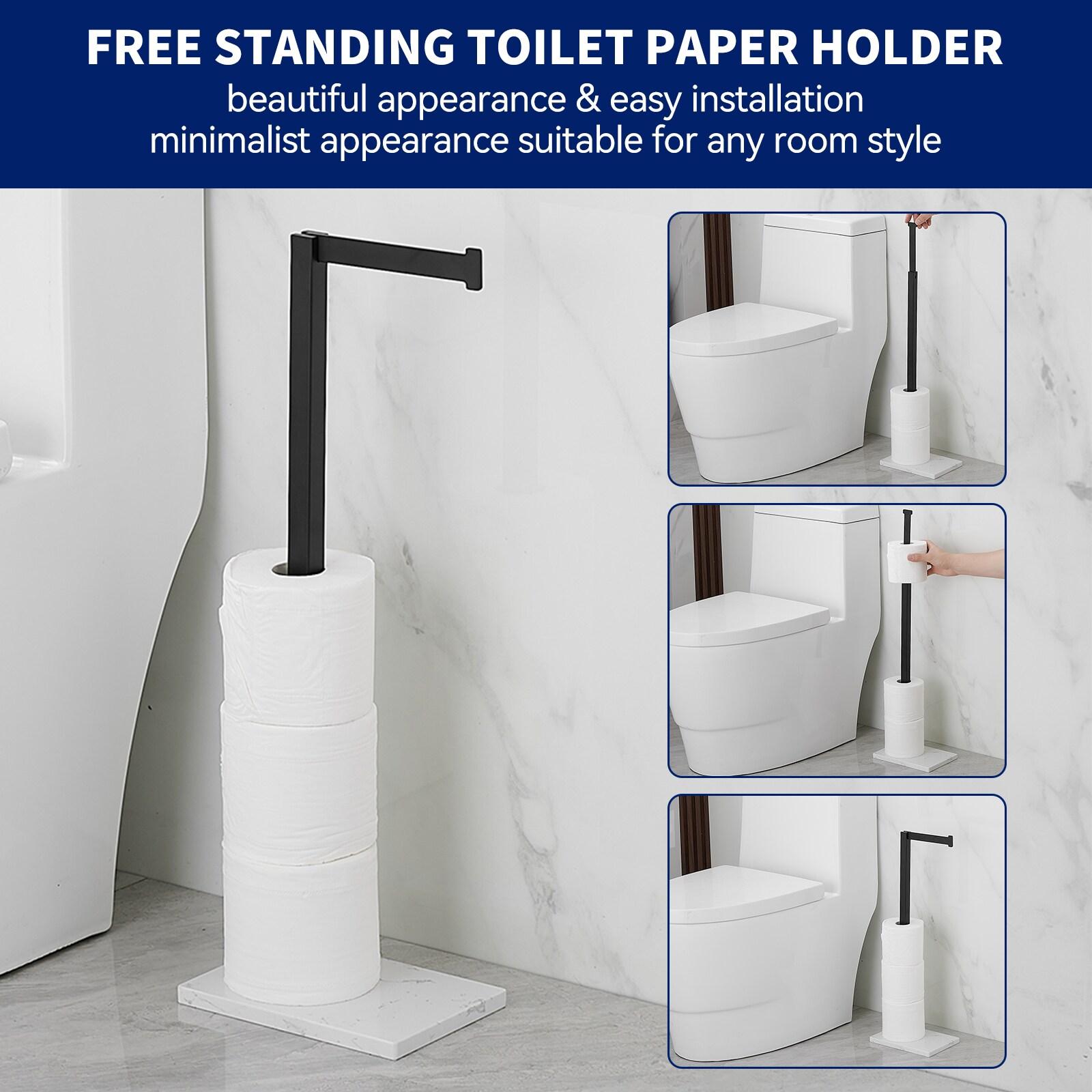 Free Standing Toilet Paper Holder with Weighted Base