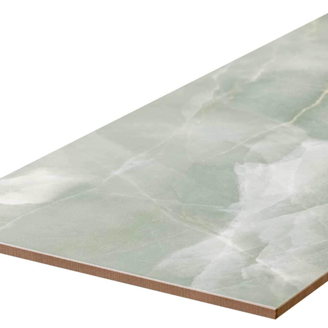The Tile Life Geo Lush Jade 12" x 24" Rectangle Glossy Porcelain Floor and Wall Tile - 4x4 Sample