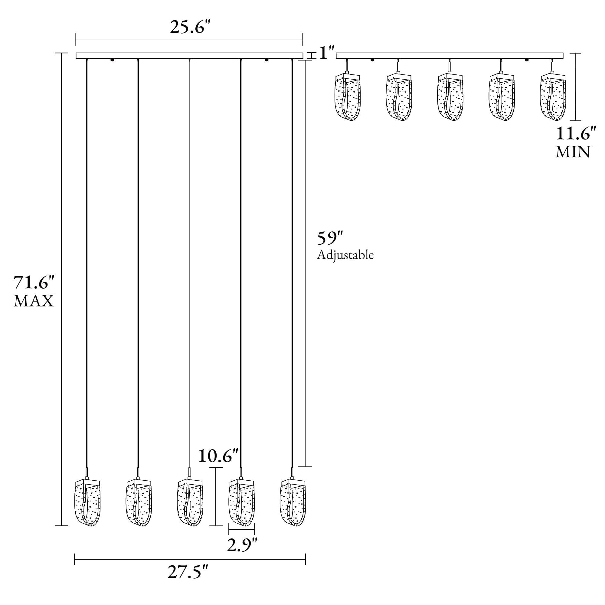 Grigor 5 - Light Kitchen Island Linear LED Pendant