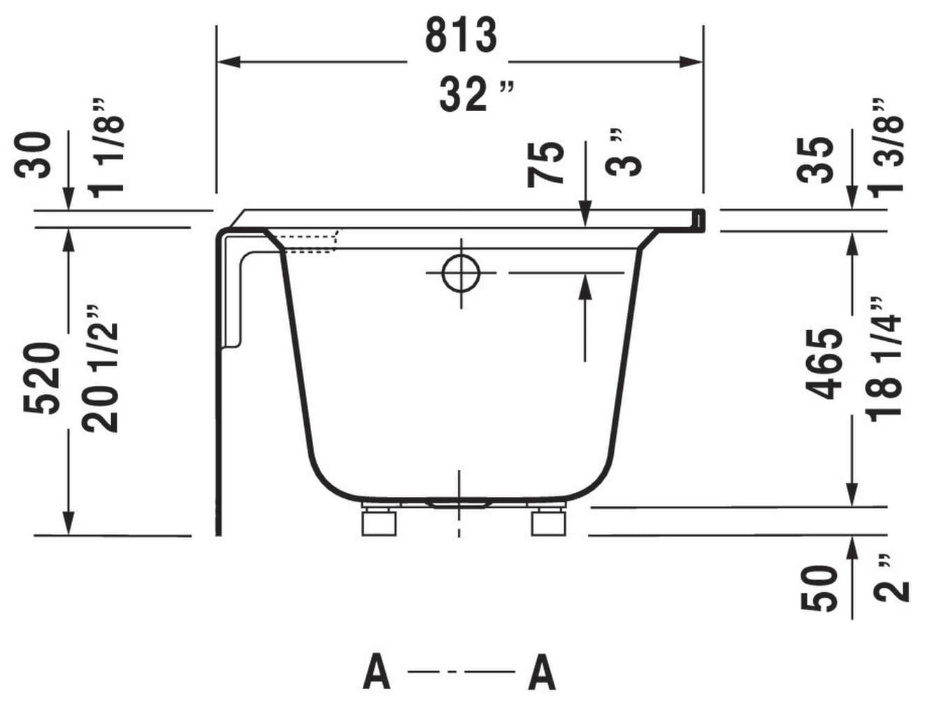 Architec 66" x 32" Alcove Bathtub