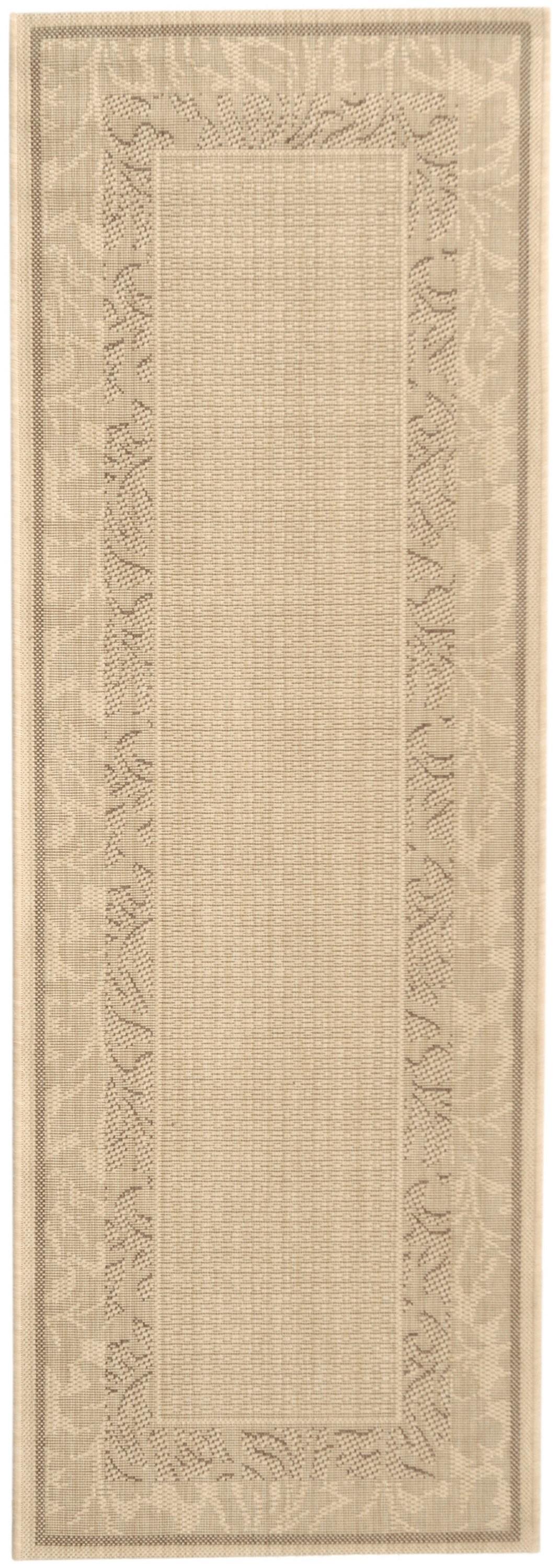 Courtyard CY1704 Power Loomed Indoor and Outdoor Runner Rug - Natural/Brown - 2'3"x6'7" - Safavieh