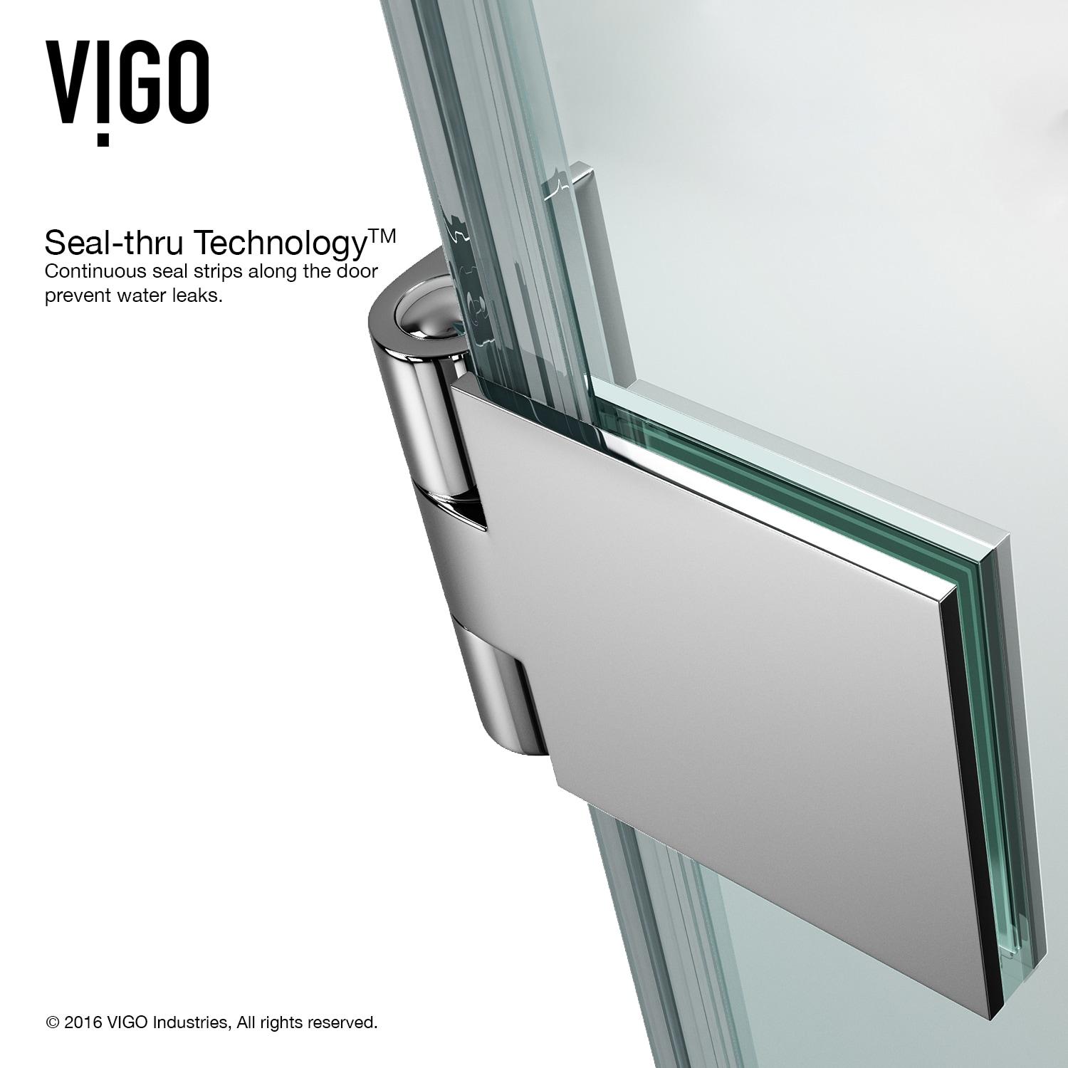 Rialto 34" W x 58" H Hinged Frameless Tub Door with with 5/16" Glass