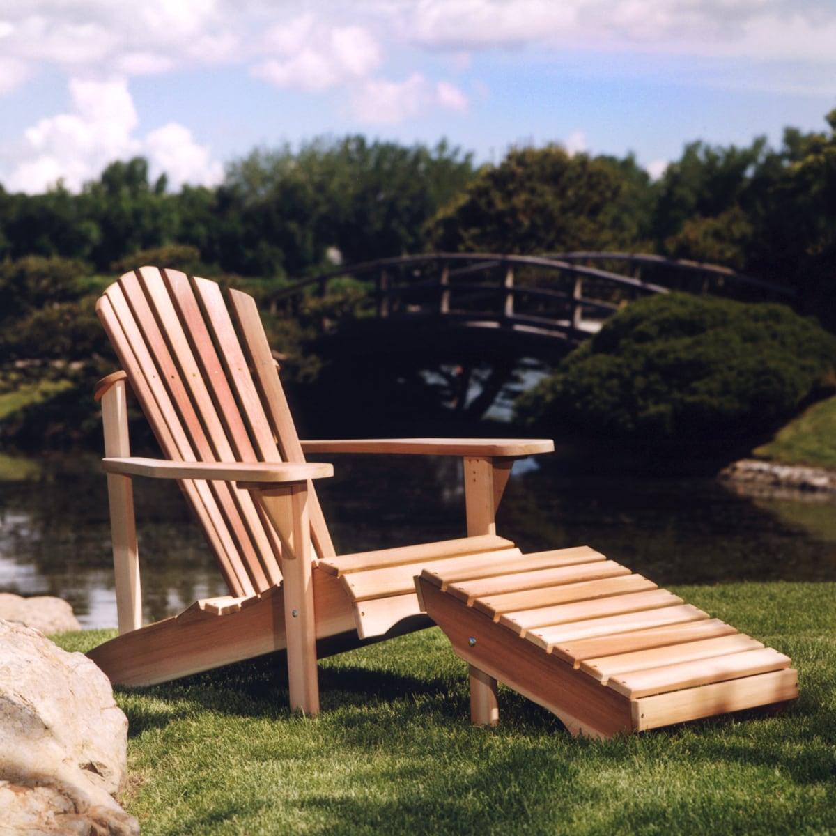 All Things Cedar AO21 Adirondack Cedar Patio Ottoman Outdoor Foot Rest Chair - 20L x 24W x 14H