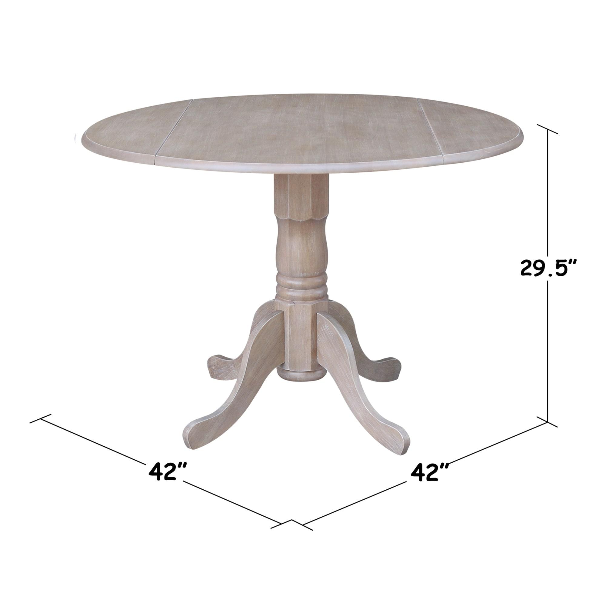 42" Mason Round Dual Drop Leaf Extendable Dining Table - International Concepts: Seats 4, Pedestal Base