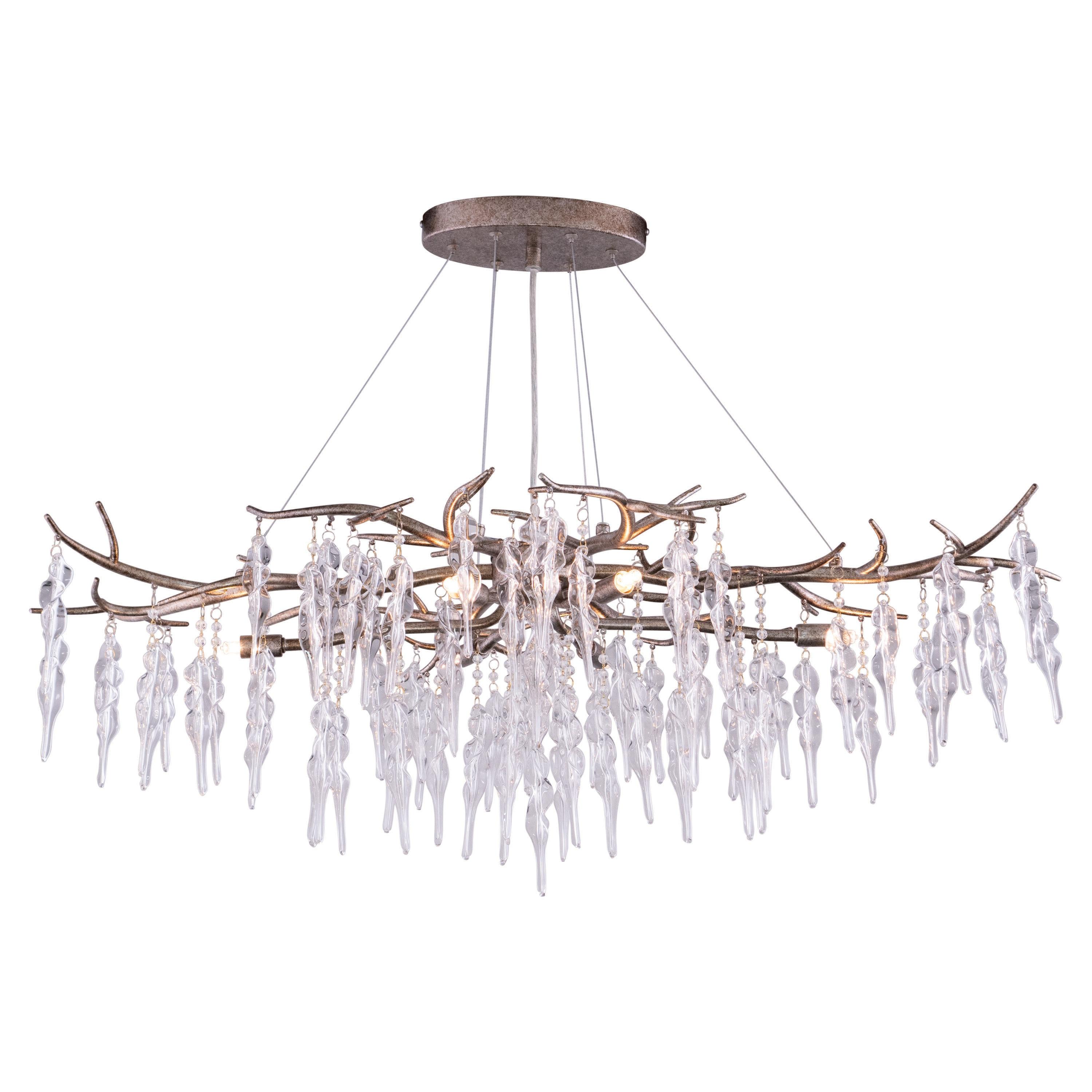 Vaxcel - Rainier 6-Light Linear Chandelier in Glam and Waterfall Style 19 Inches