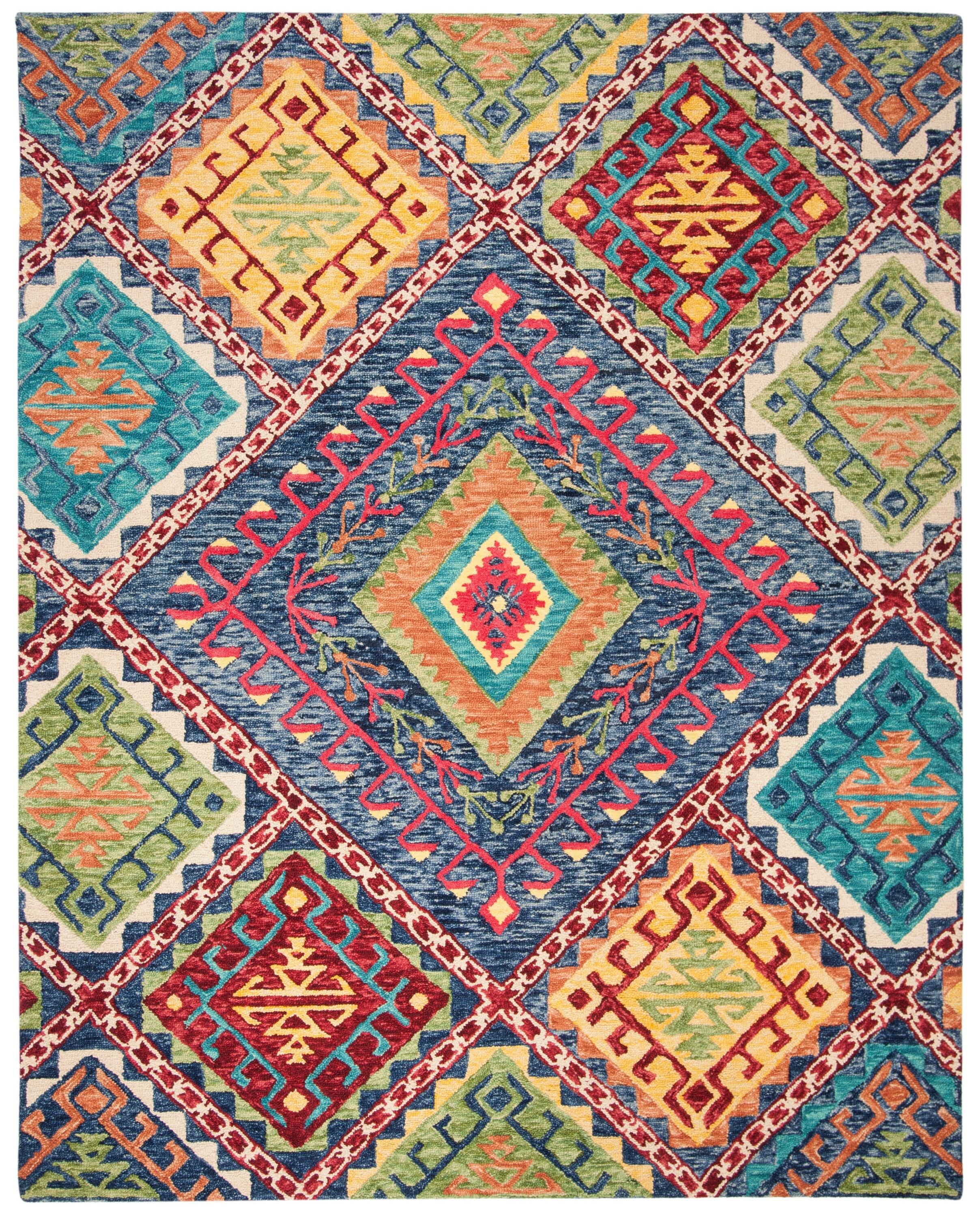 Aspen APN516 Hand Tufted Indoor Area Rug - Blue/Multi - 8'x10' - Safavieh