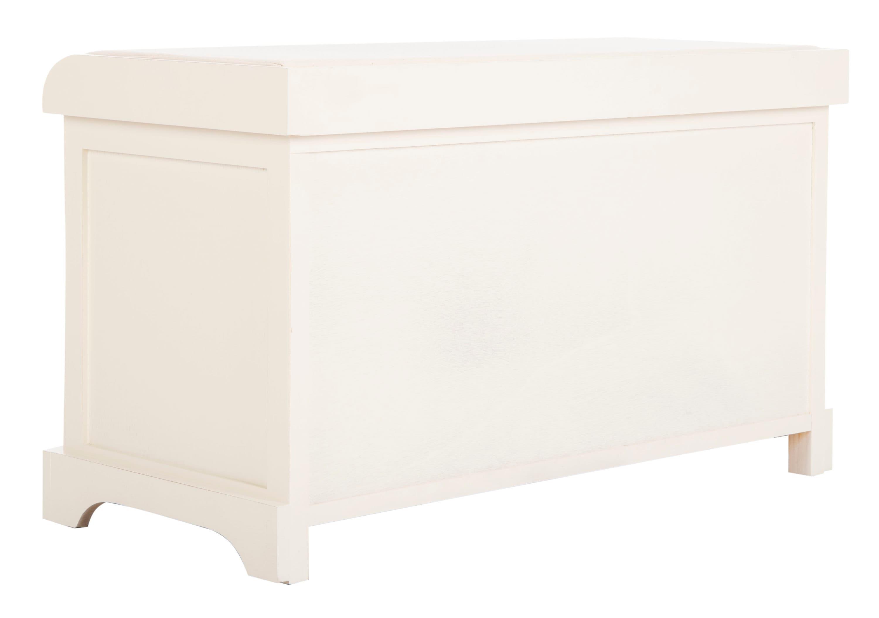 Freddy Wicker Storage Bench - Distressed White - Safavieh