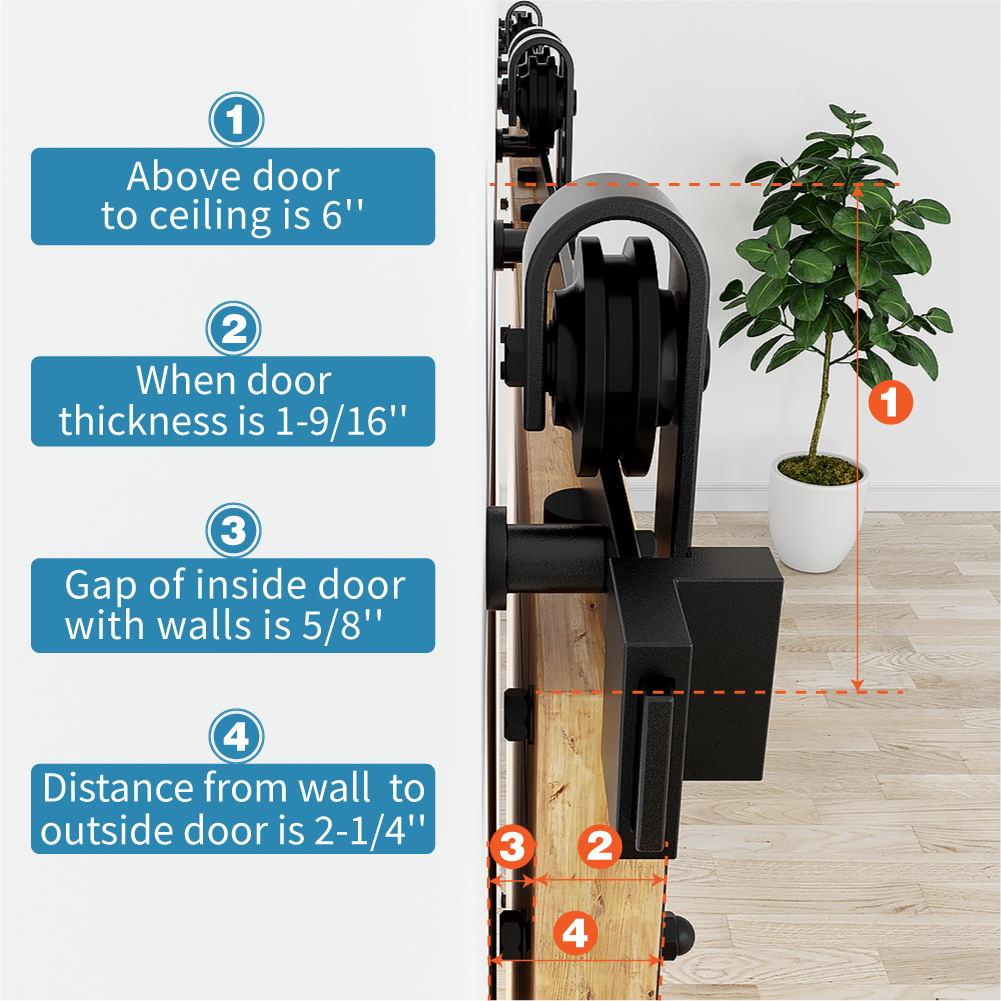 Lazio Sliding Standard Double Barn Door Hardware Kit