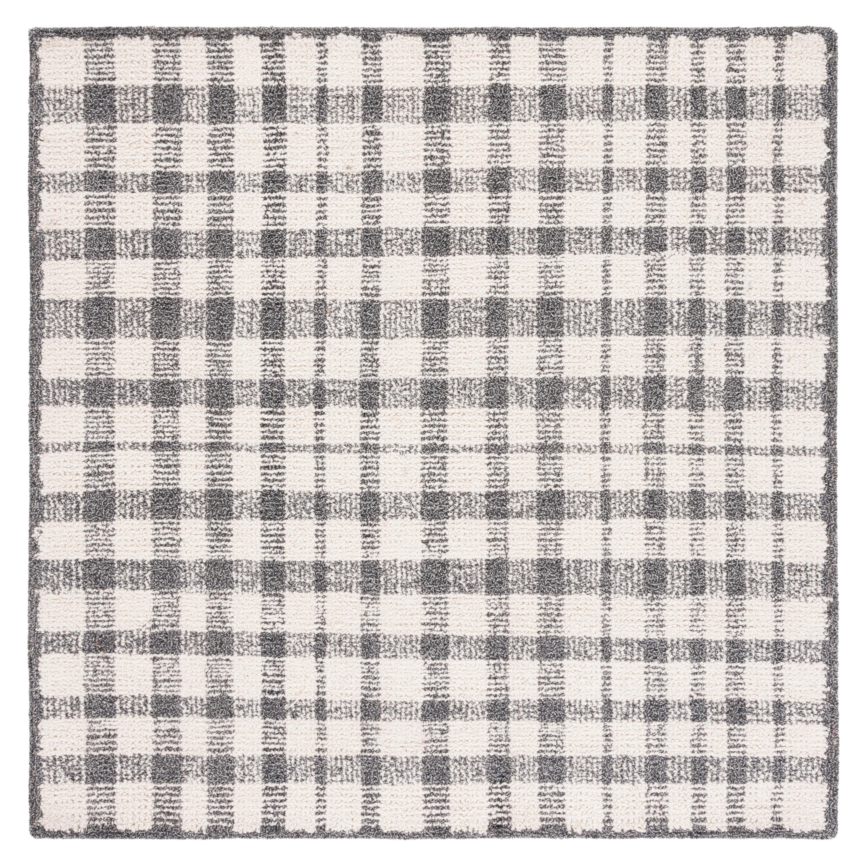 SAFAVIEH Abstract Aleta Trellis Area Rug, Ivory/Black, 6' x 6' Square