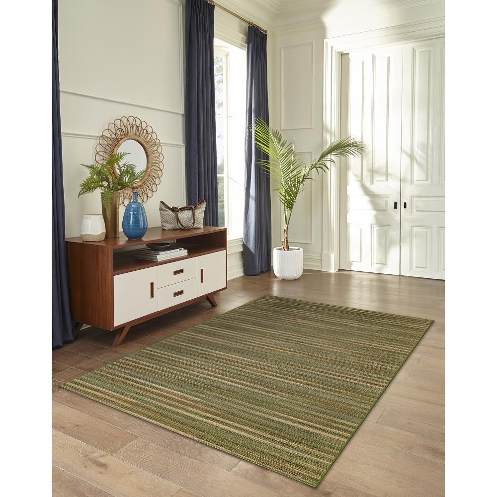 Liora Manne Marina Stripes Indoor/Outdoor Rug Green 6'6" x 9'4"