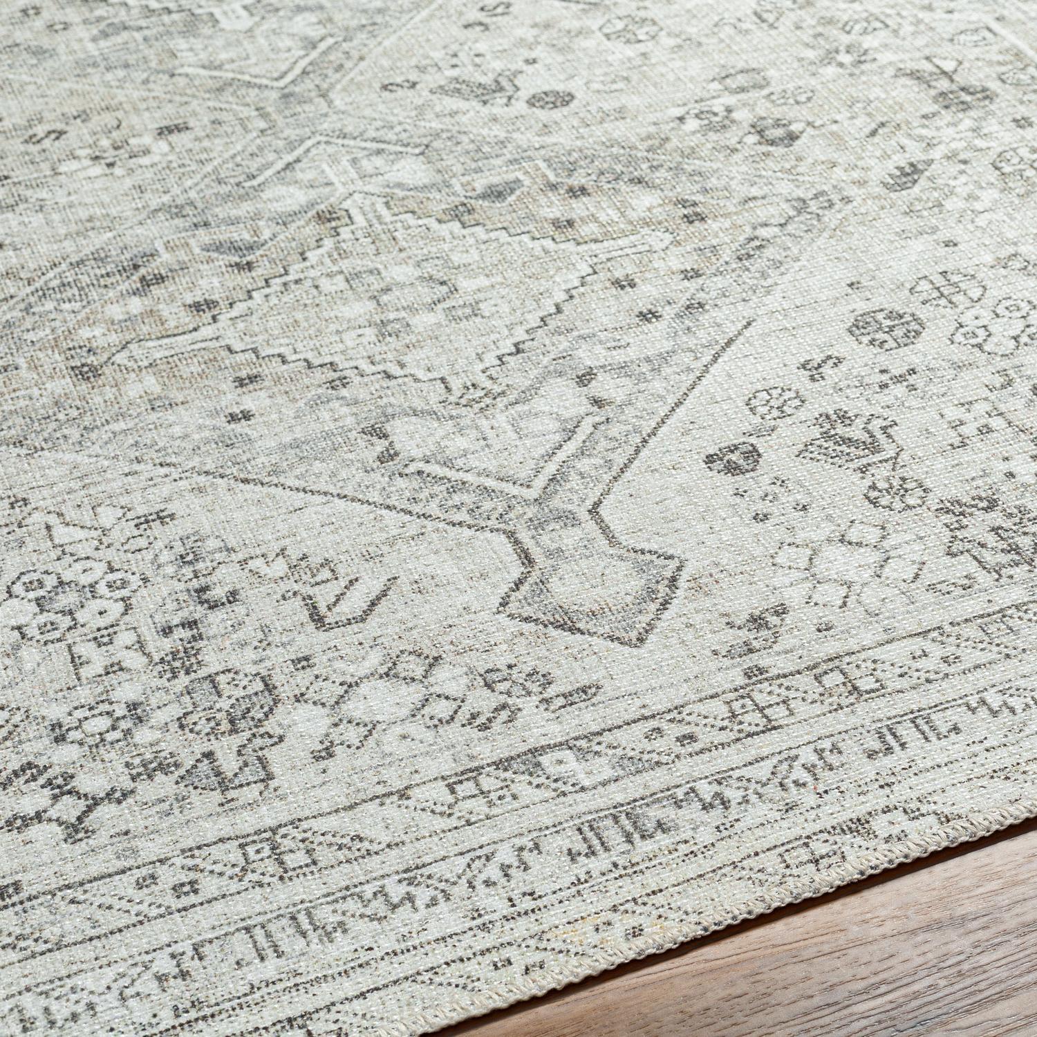 Cade Washable Rug - Gray / 2' x 2'11"