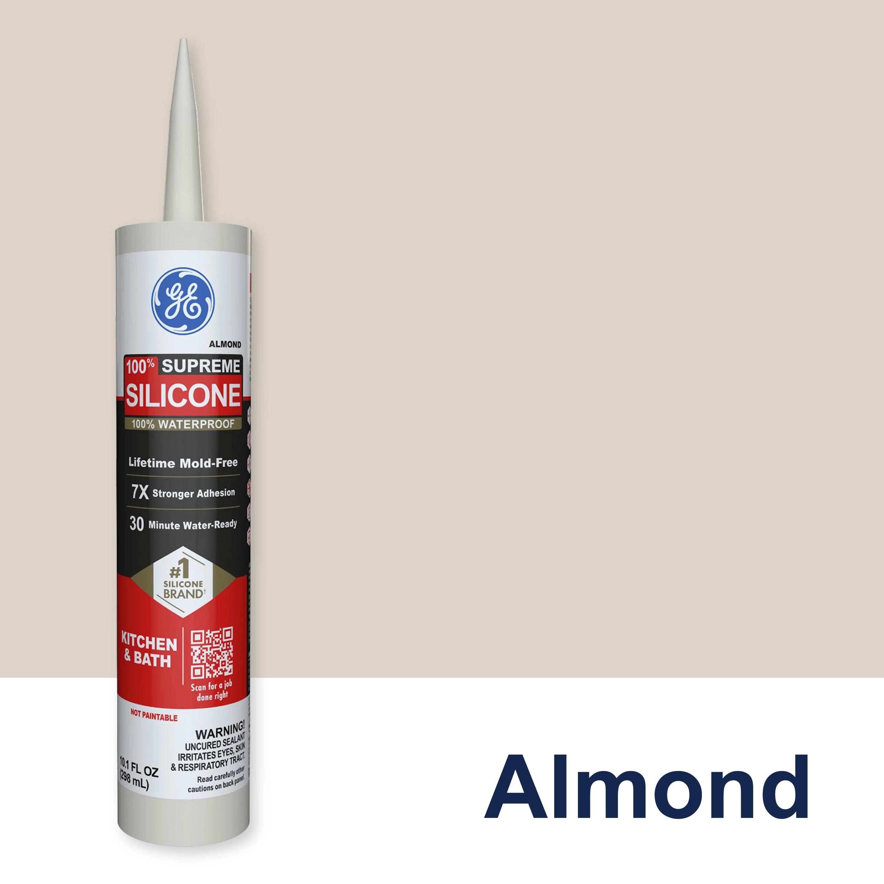 Kitchen, Bath & Plumbing Silicone Caulk, Almond, 10.1oz., Momentive, M90010