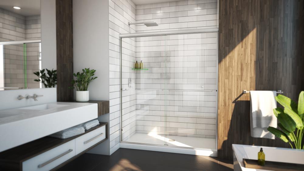 Ese 66" W x 70.38" H Bypass Semi-Frameless Shower Door