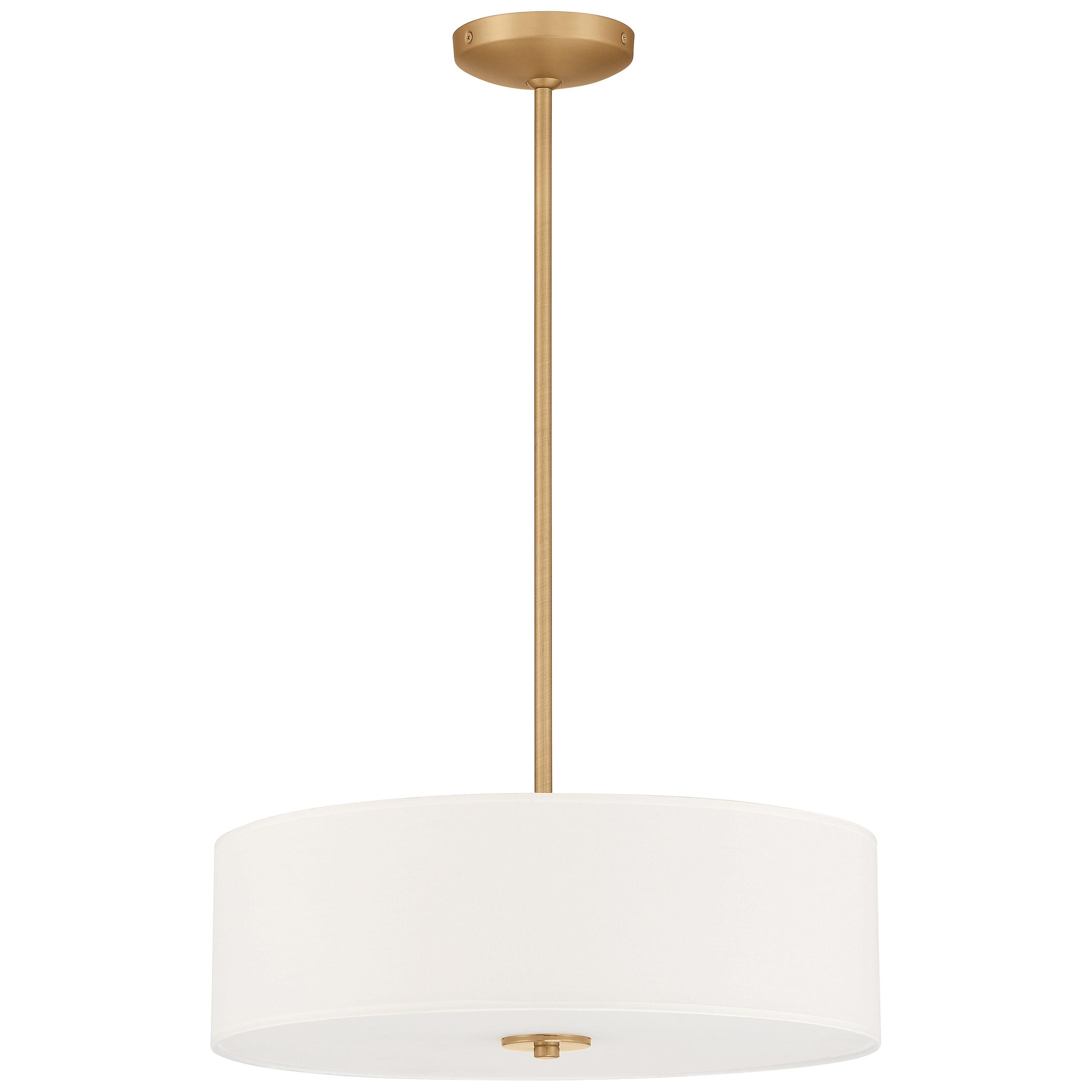 Access Lighting 64065LEDDLP-ABB-WH Mid Town LED Pendant Ceiling Light or Semi-Flush, Antique Brushed Brass