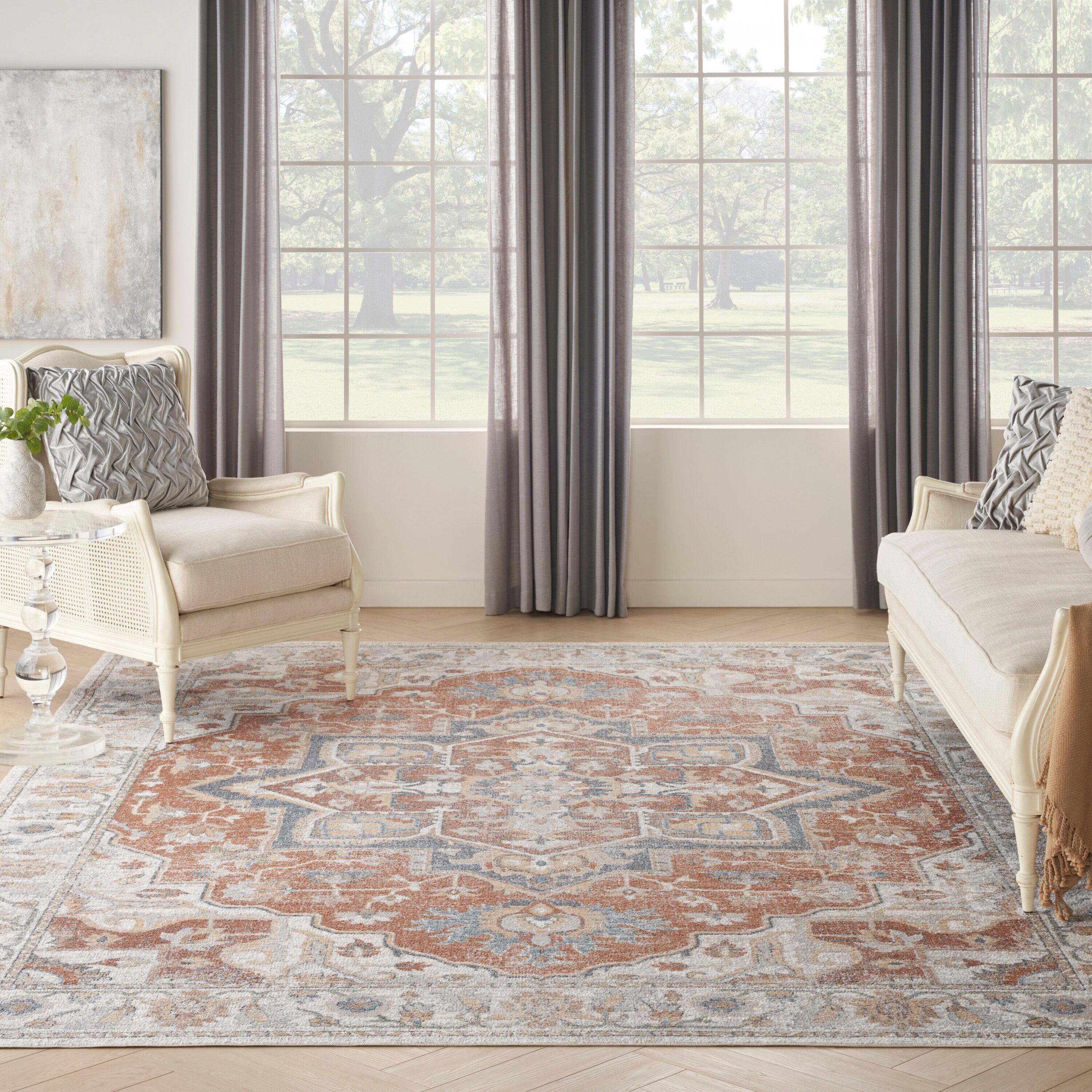 Nourison Astra Machine Washable Vintage Medallion Indoor Rug Gold/Multicolor 9' x 12'
