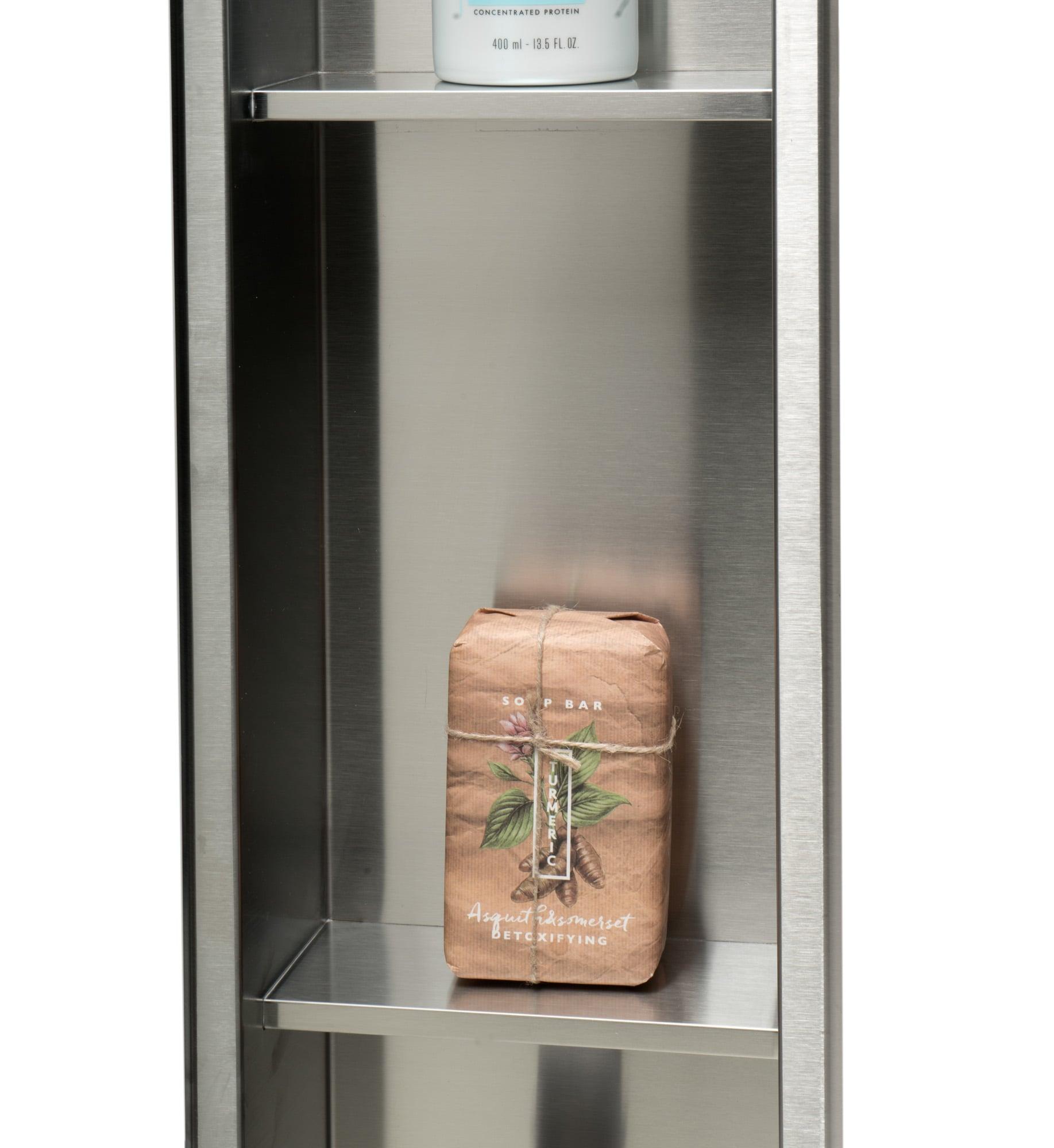 Vertical Stainless Steel Triple Shower Niche