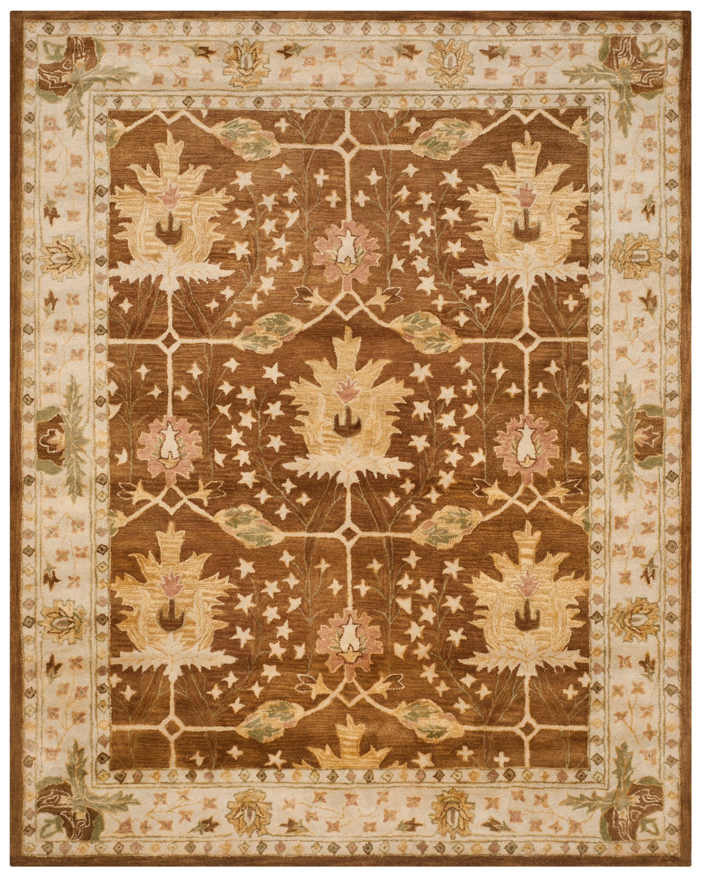 Antiquity AT840 Hand Tufted Indoor Area Rug - Brown/Beige - 8'3"x11' - Safavieh
