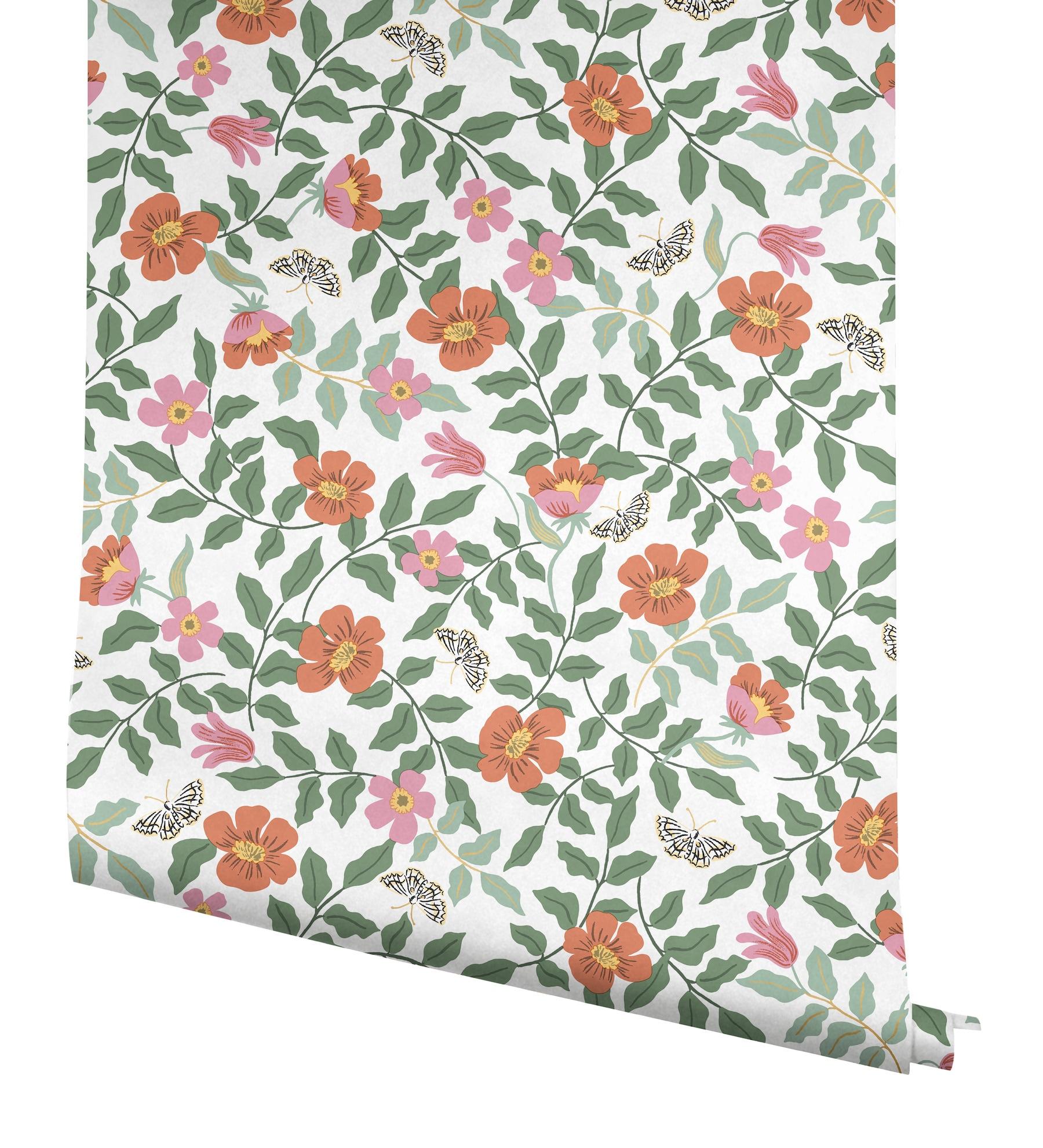 Rifle Paper Co. Primrose 20' L x 20.5" W Peel and Stick Wallpaper Roll