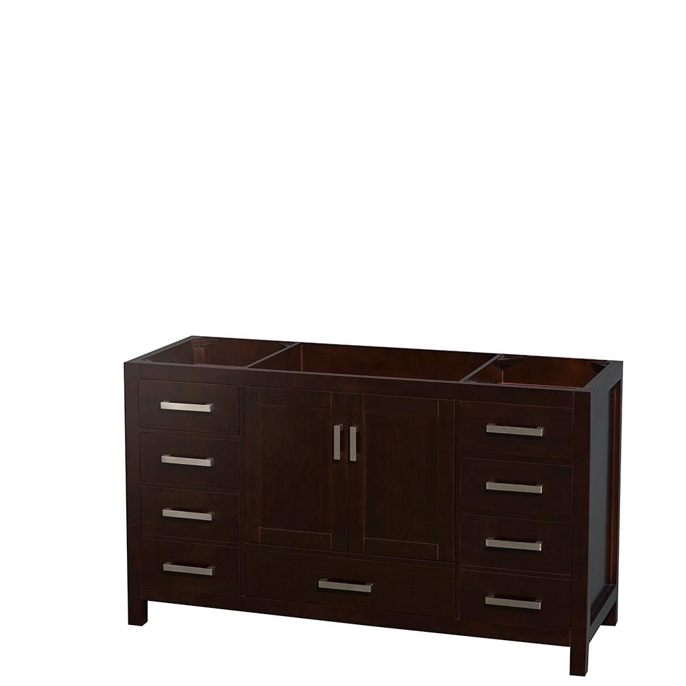 Wyndham Collection Sheffield 59" Freestanding Single Vanity Base Only
