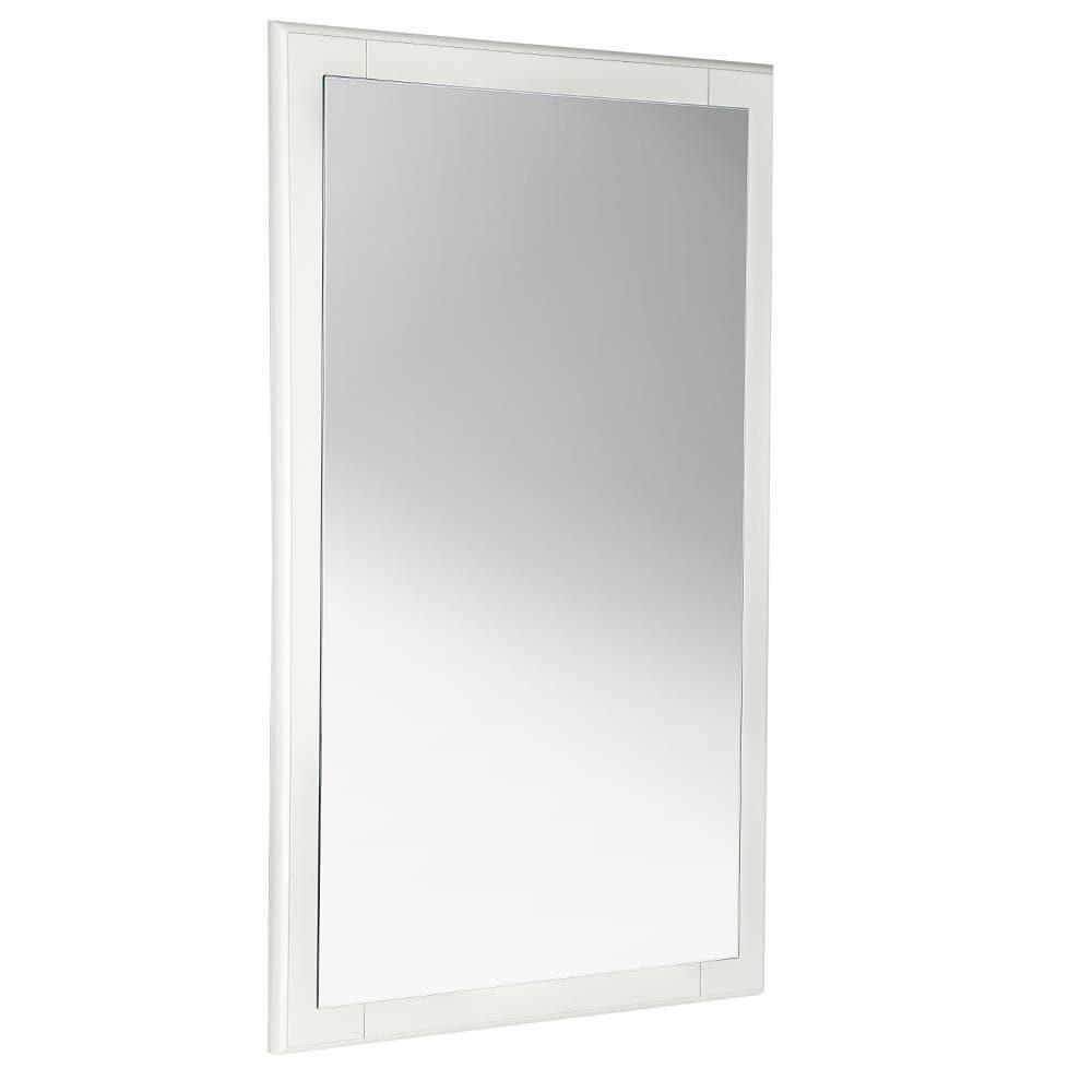 Elegant Antique White Carved Wood 20"x32" Bathroom Vanity Mirror