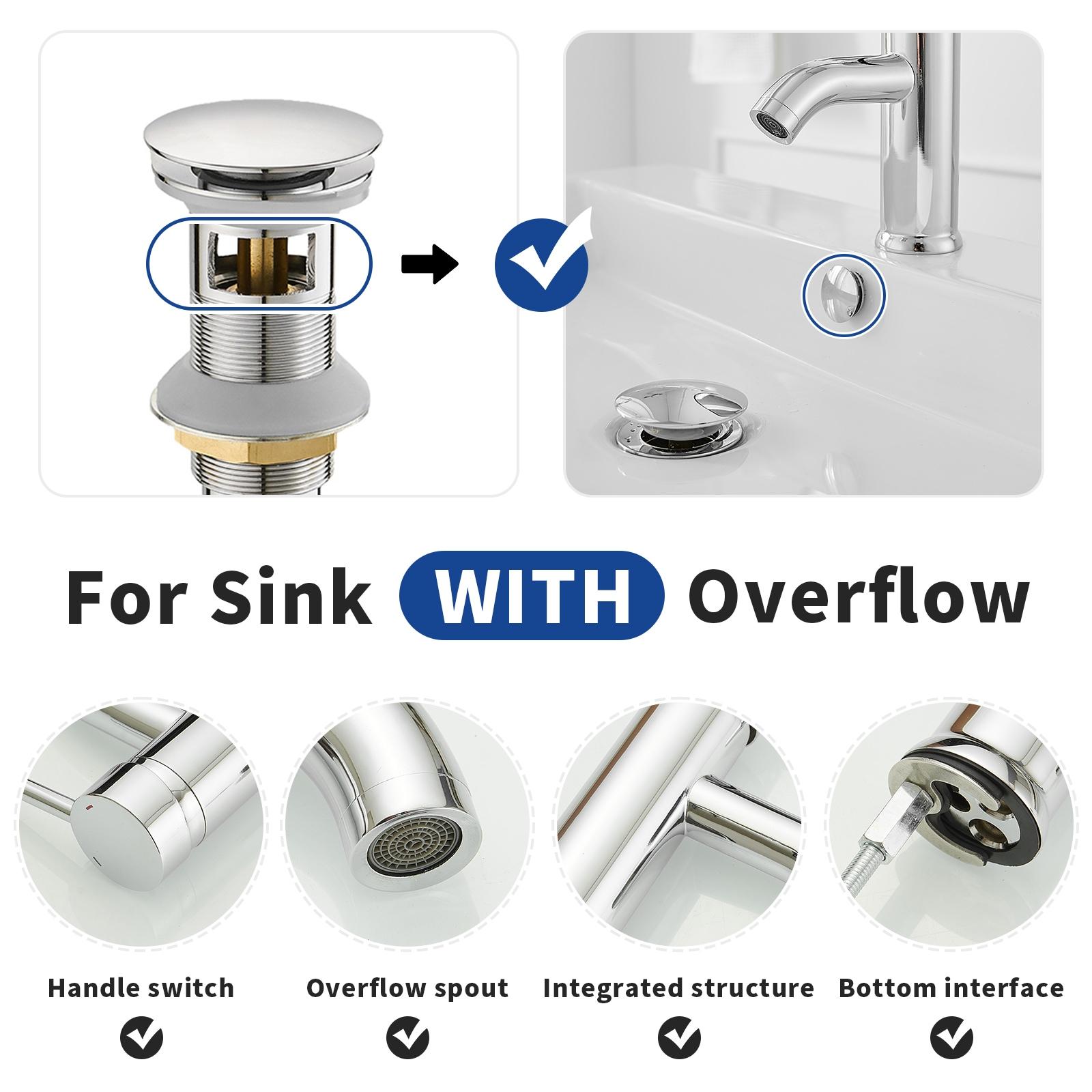 Single-Hole Single-handle Bathroom Faucet with Drain Assembly