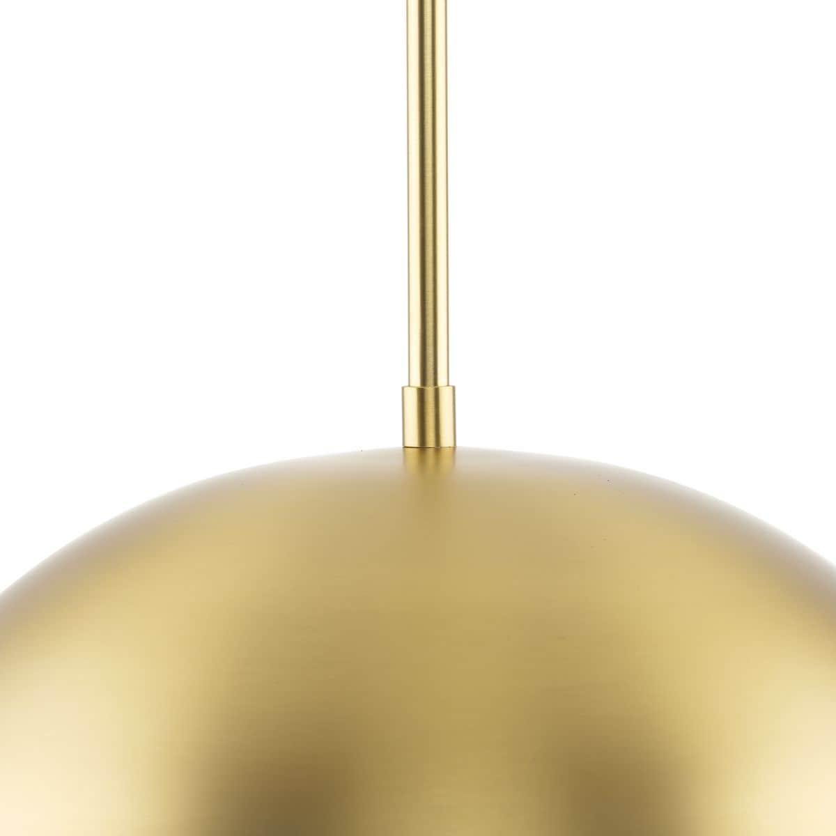 Perimeter Collection One-Light Brushed Gold Mid-Century Modern Pendant with metal Shade