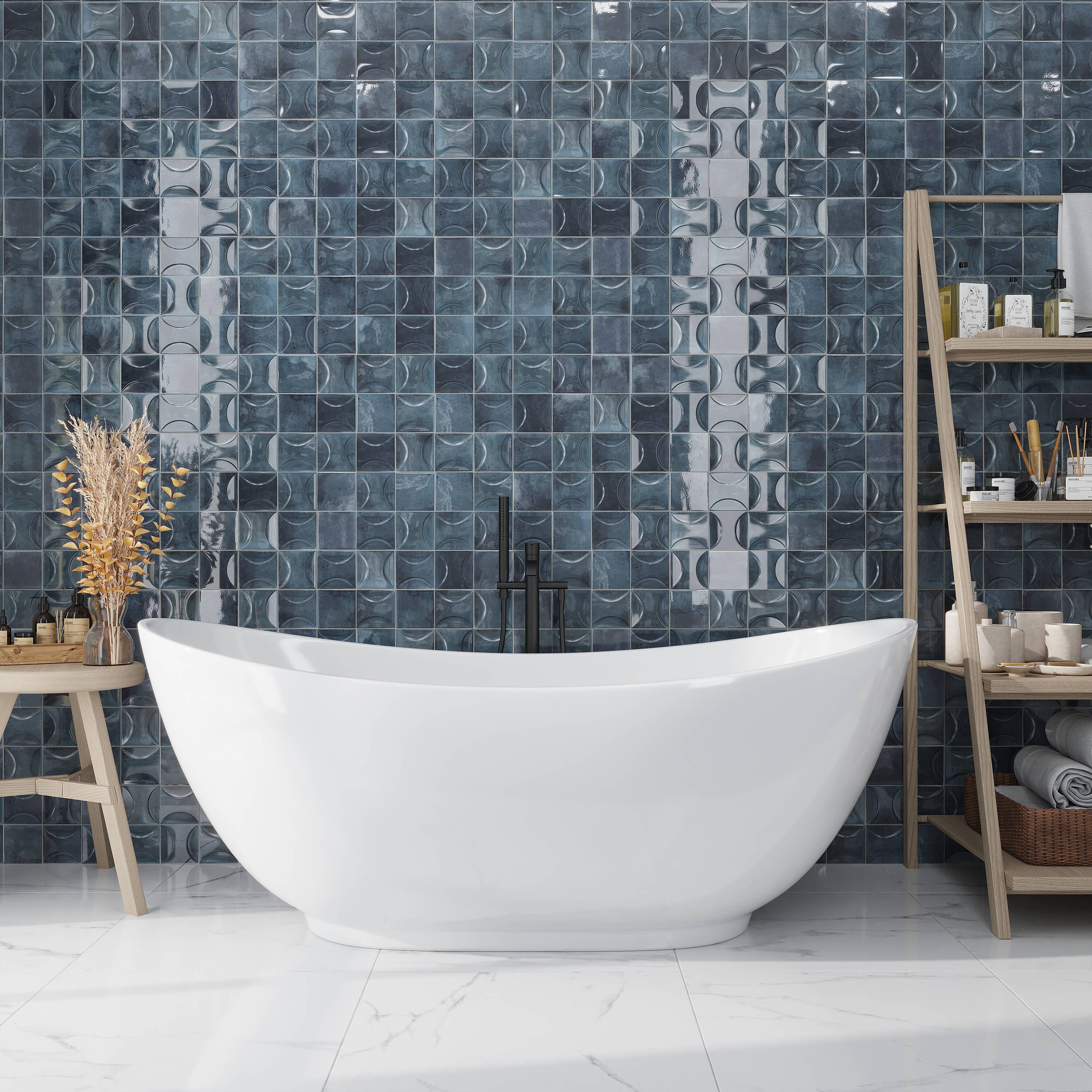 Apollo Tile Antiek 3.94 in. x 3.94 in. Glossy Ceramic Square Deco Wall Tile (6.68 sq. ft./case) (60-pack)