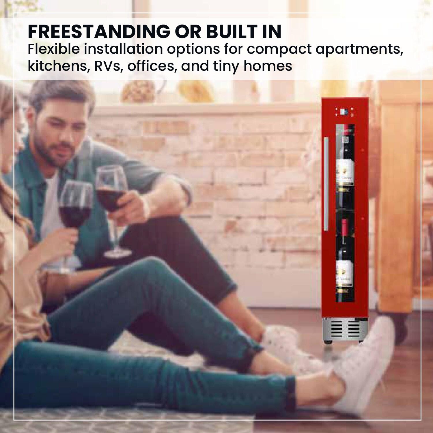 9 bottle Built-in/Freestanding Wine Ref with 7 color LED Lights