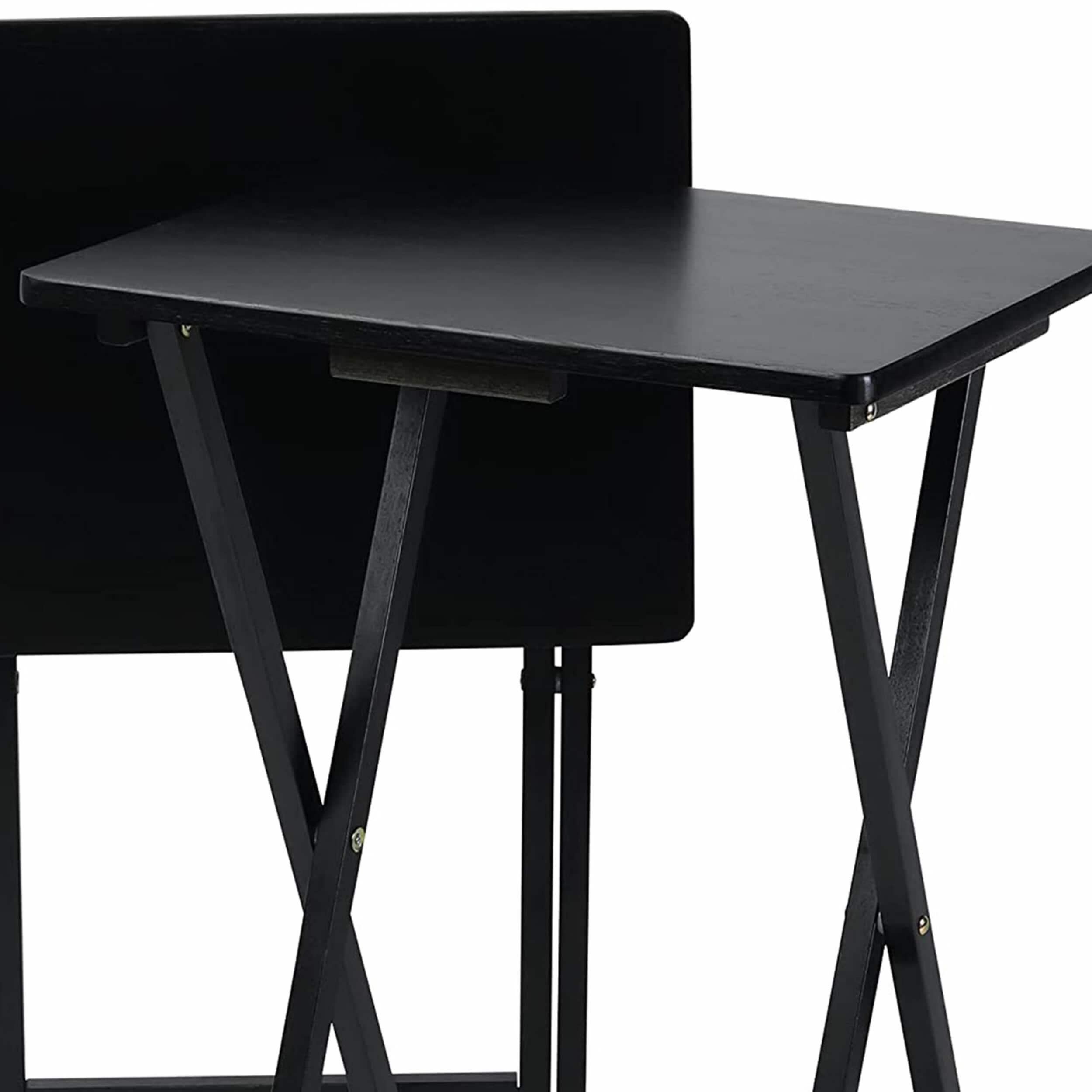 PJ Wood 19.09'' Solid Wood Rectangular Portable Folding Table (Set of 2)