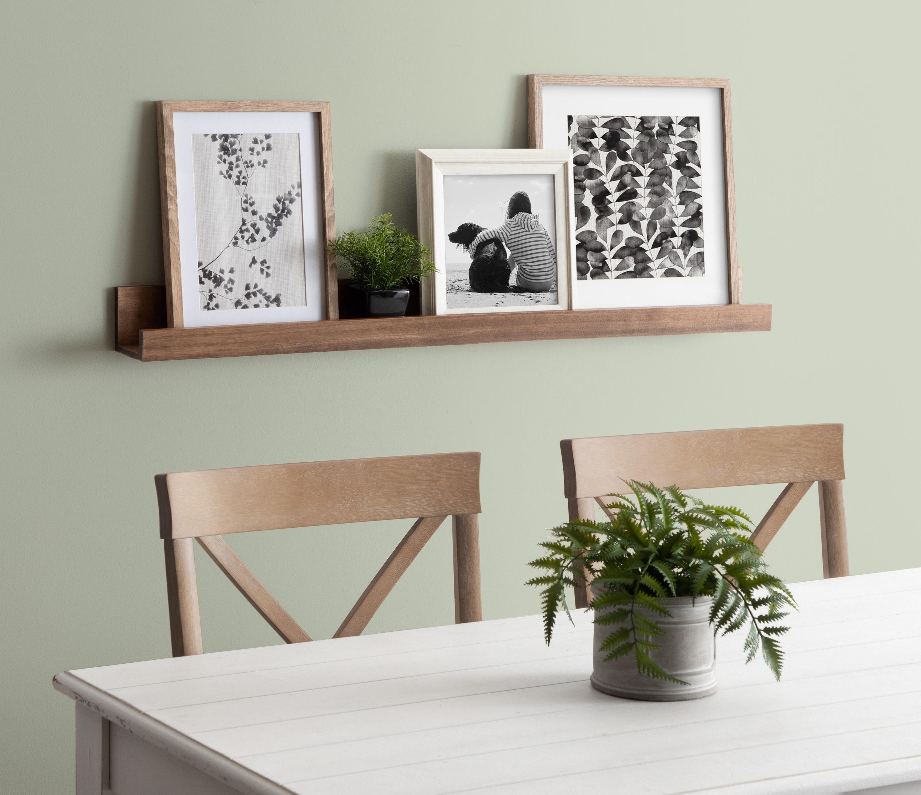 42" Levie Wooden Picture Ledge Wall Shelf Rustic Brown - Kate & Laurel All Things Decor: Modern Display, No Assembly Required
