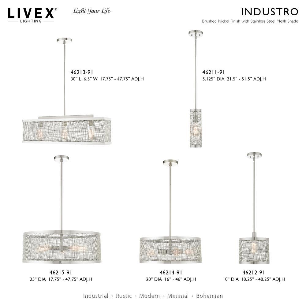 Livex Lighting Industro 4 - Light Chandelier in  Brushed Nickel