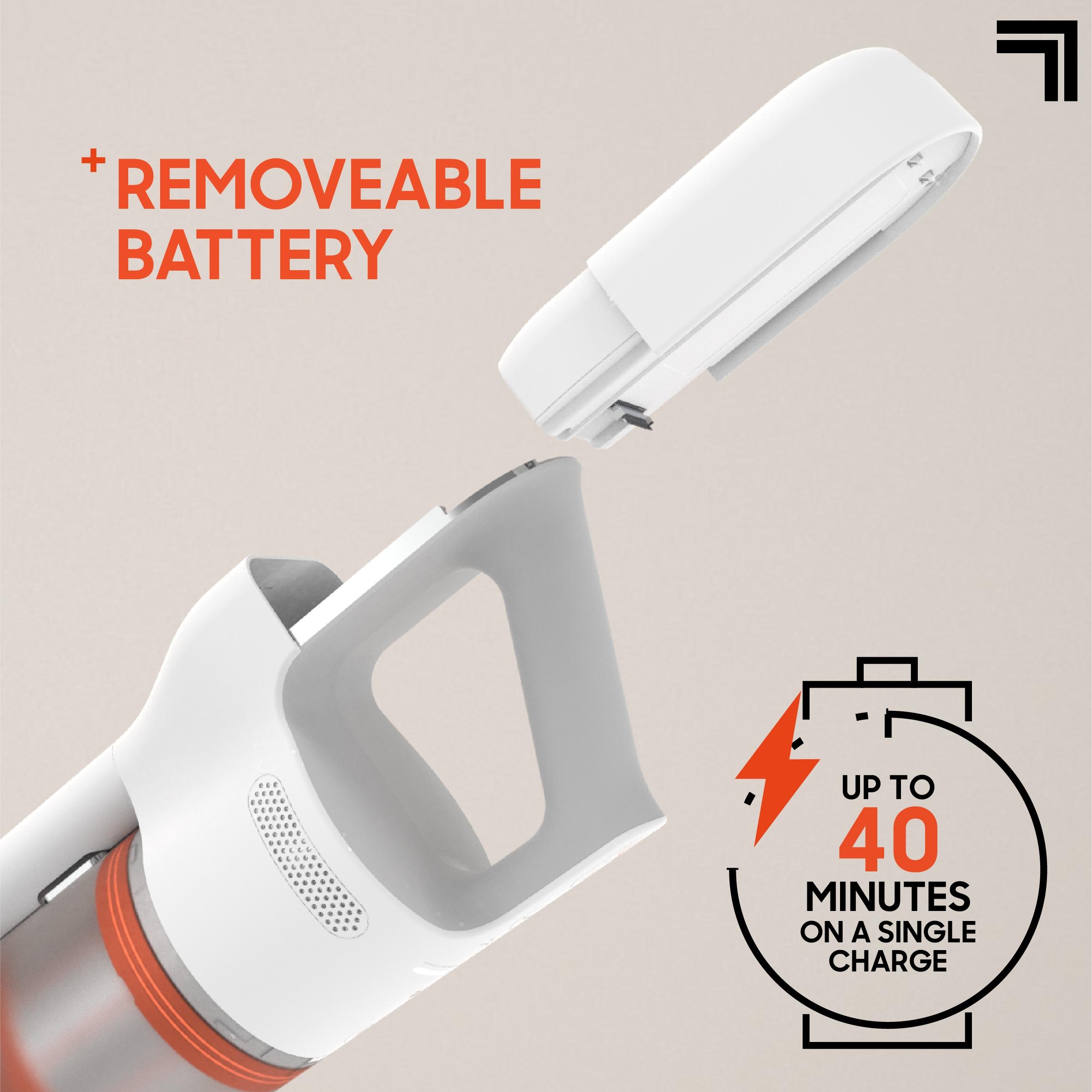 Sharper Image Stick & Handheld Combo Vacuum with 350W Motor, Cordless White: HEPA Filter, Multi-Surface, Bagless