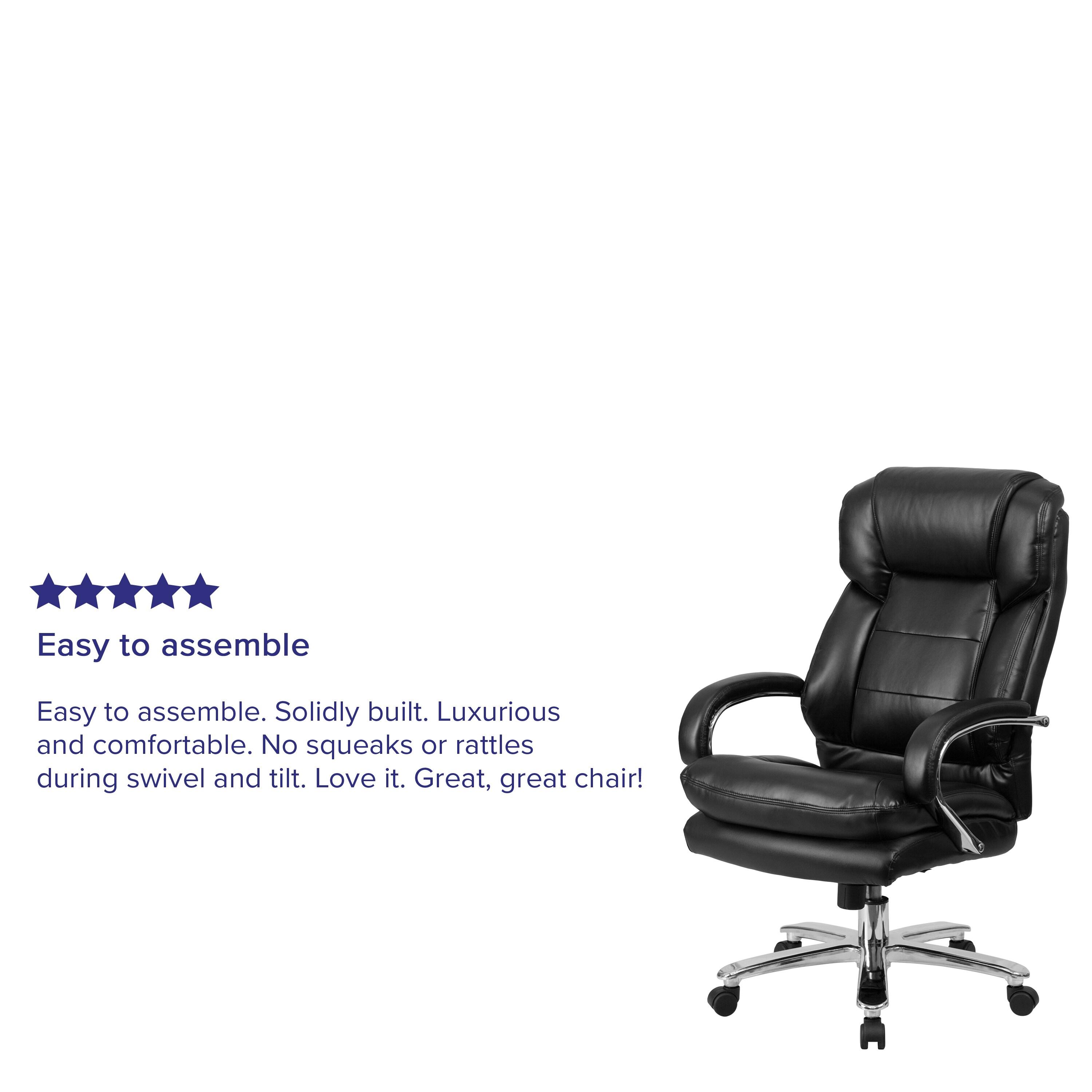 Belladonna Big & Tall LeatherSoft Ergonomic Office Chair with Headrest and Loop Arms by Flash Furniture