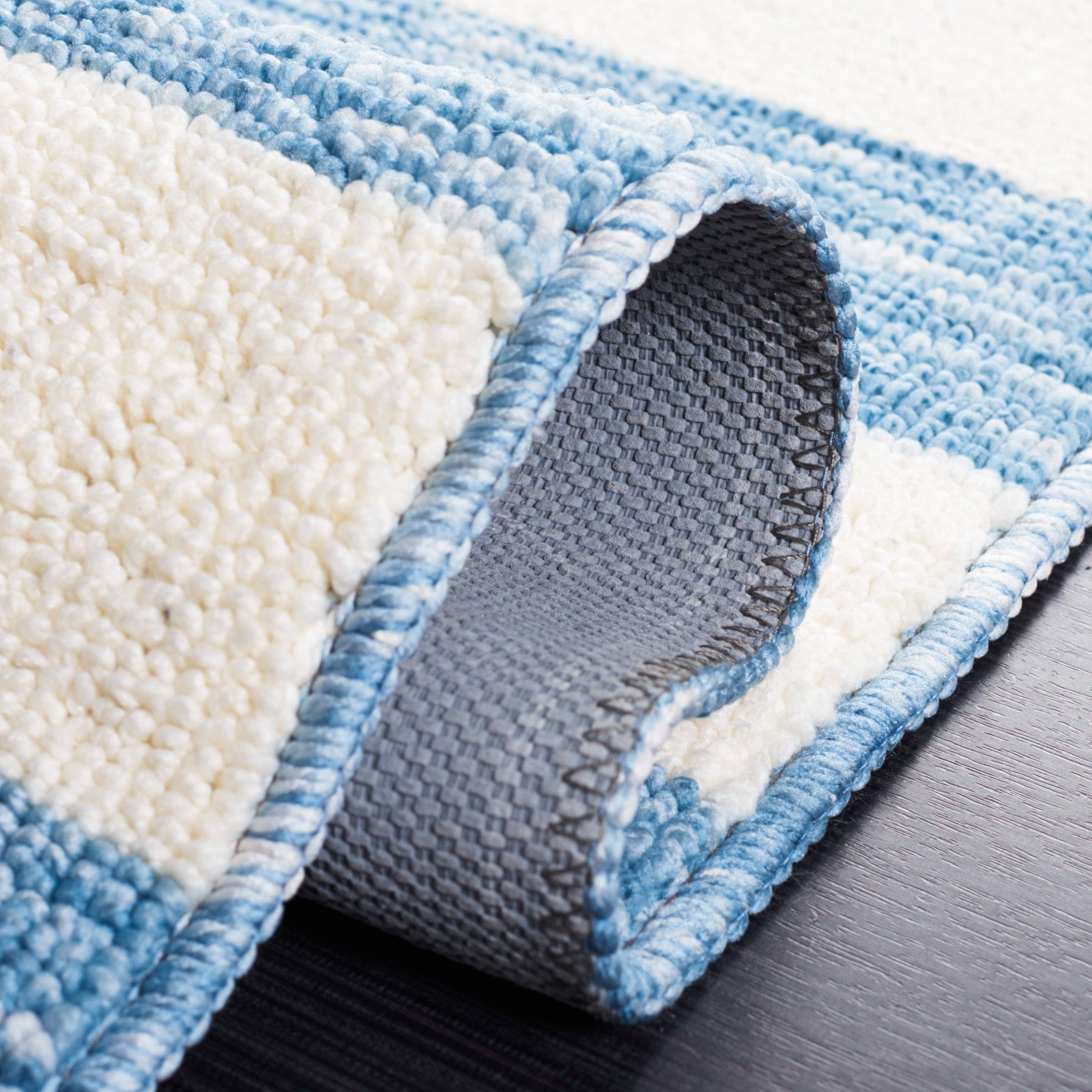 Easy Care ECR115 Power Loomed Machine Washable Area Rug - Light Blue/Ivory - 3'x5' - Safavieh.