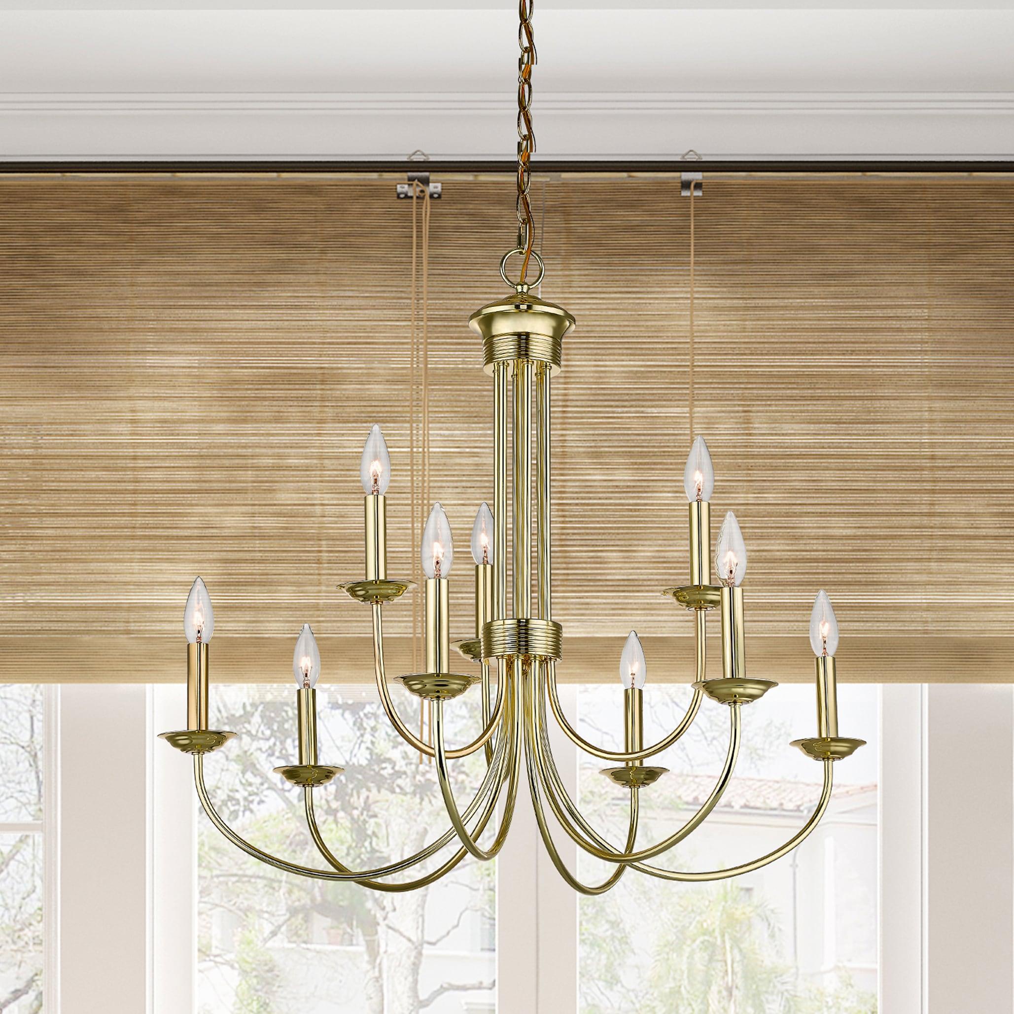 Livex Lighting Estate 9 - Light Chandelier in  Polished Brass